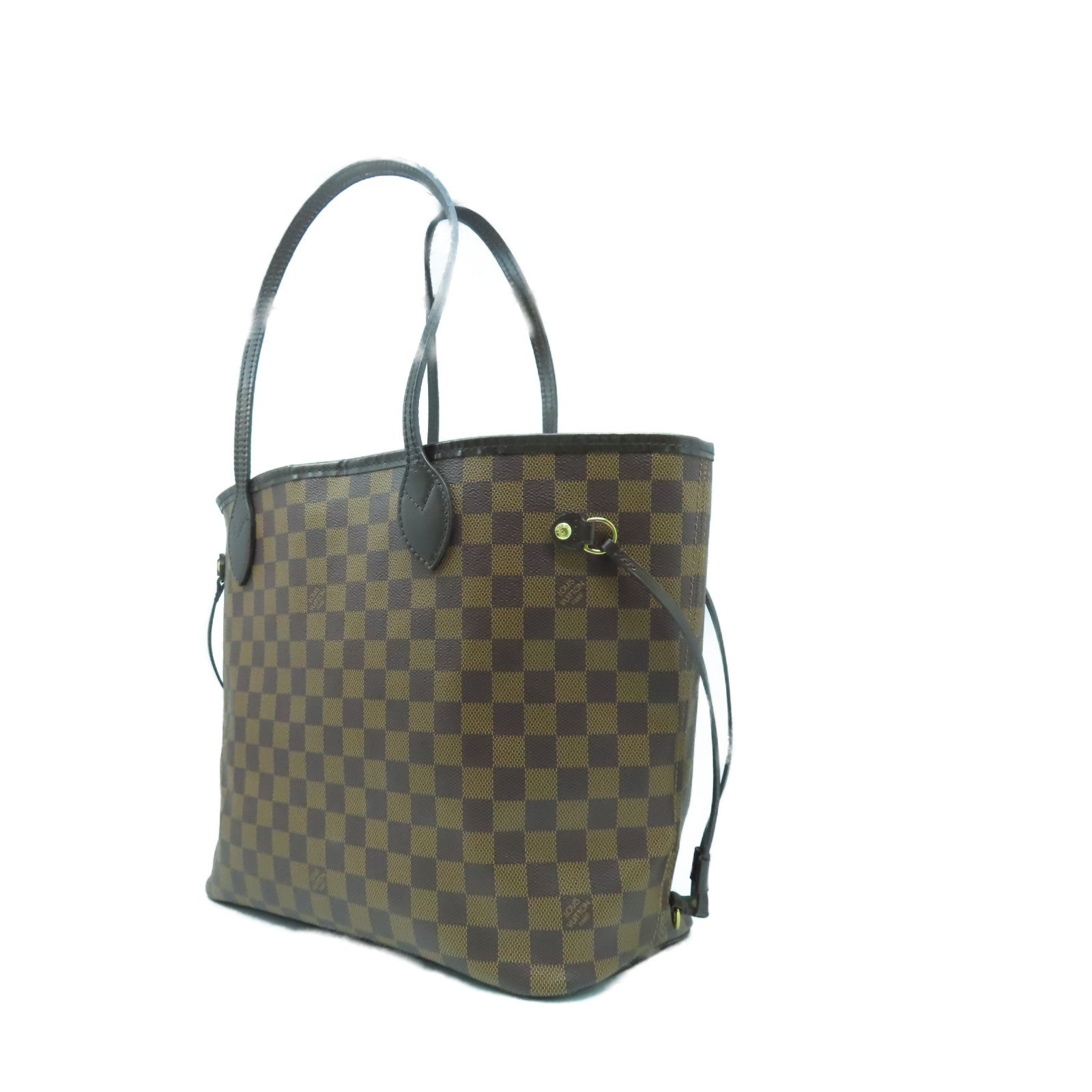 LOUIS VUITTON 【激減優惠】Damier Neverfull MM金扣手挽袋啡色