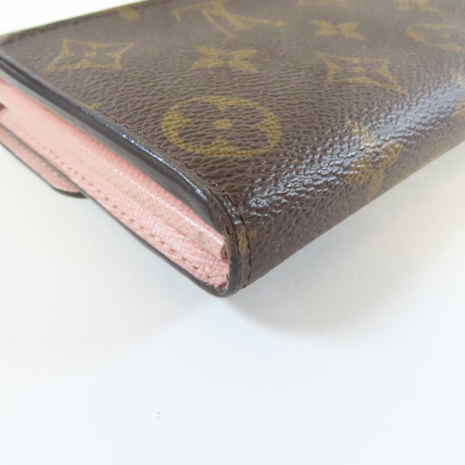 LOUIS VUITTON Monogram Wallet金扣啪鈕長錢包啡色