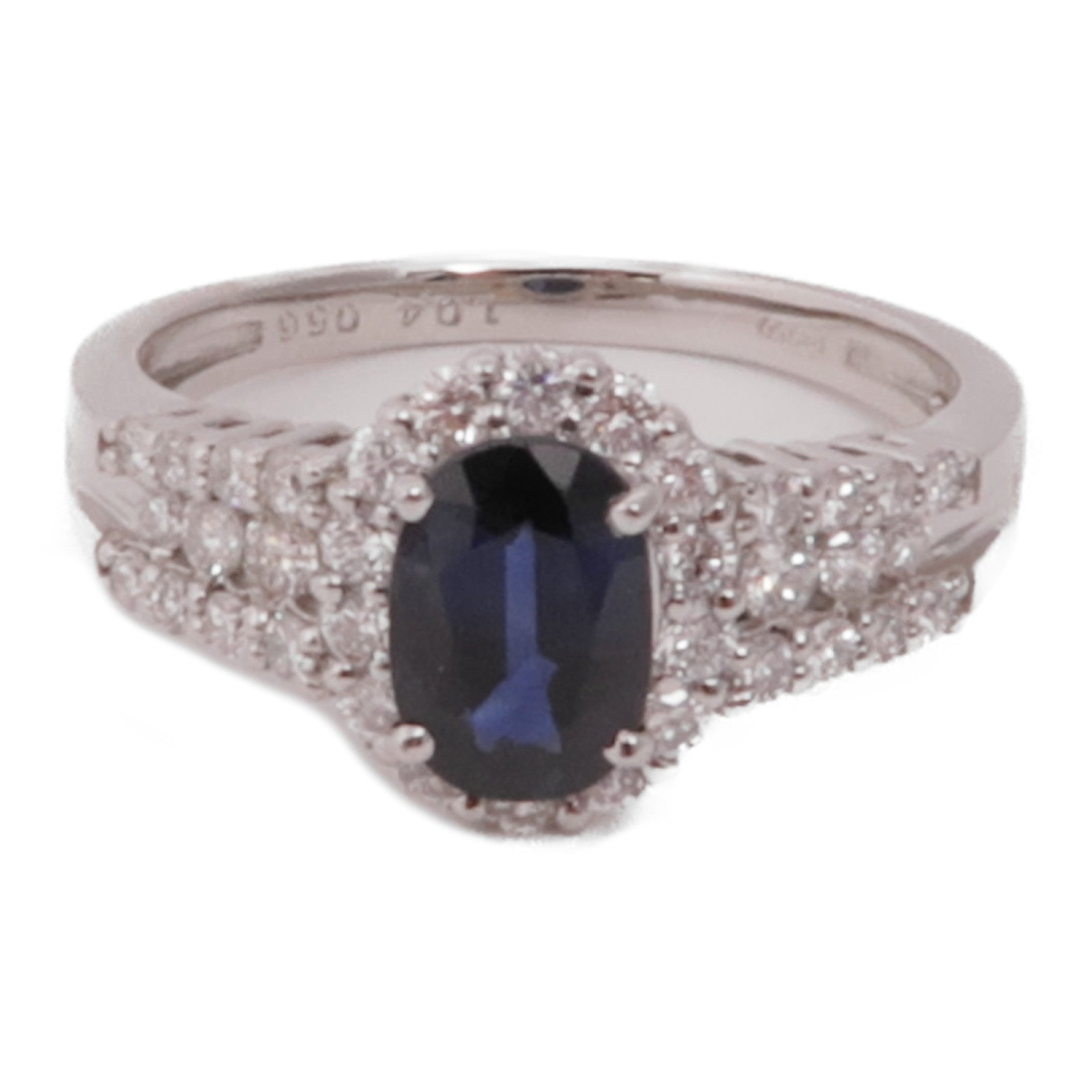 JEWELRY PT950鉑金Sapphire Diamond Ring鑽石戒指US#6