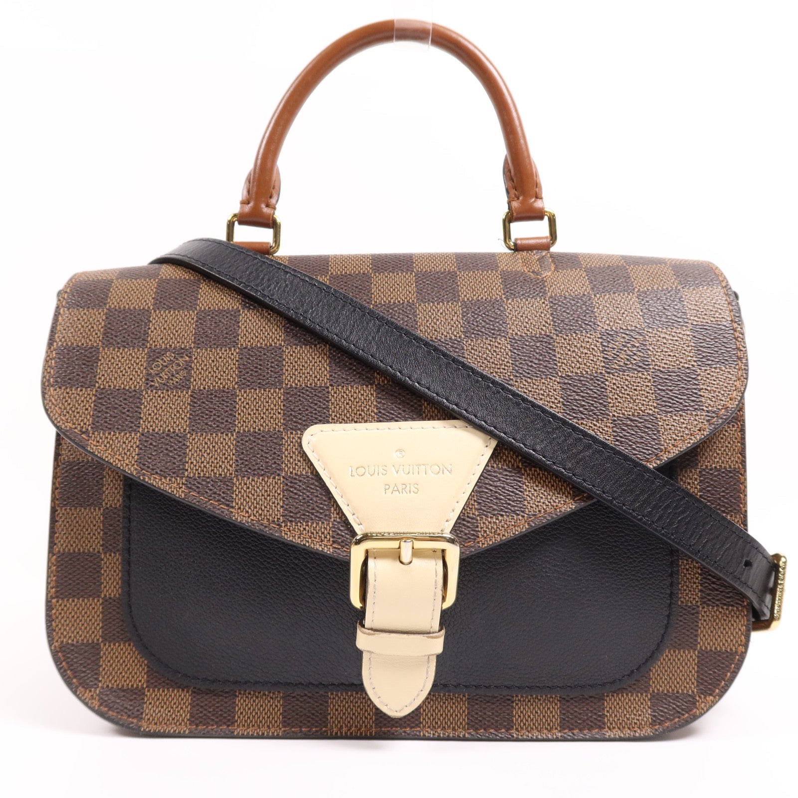LOUIS VUITTON Damier Beaumarchais金扣手挽肩背兩用袋