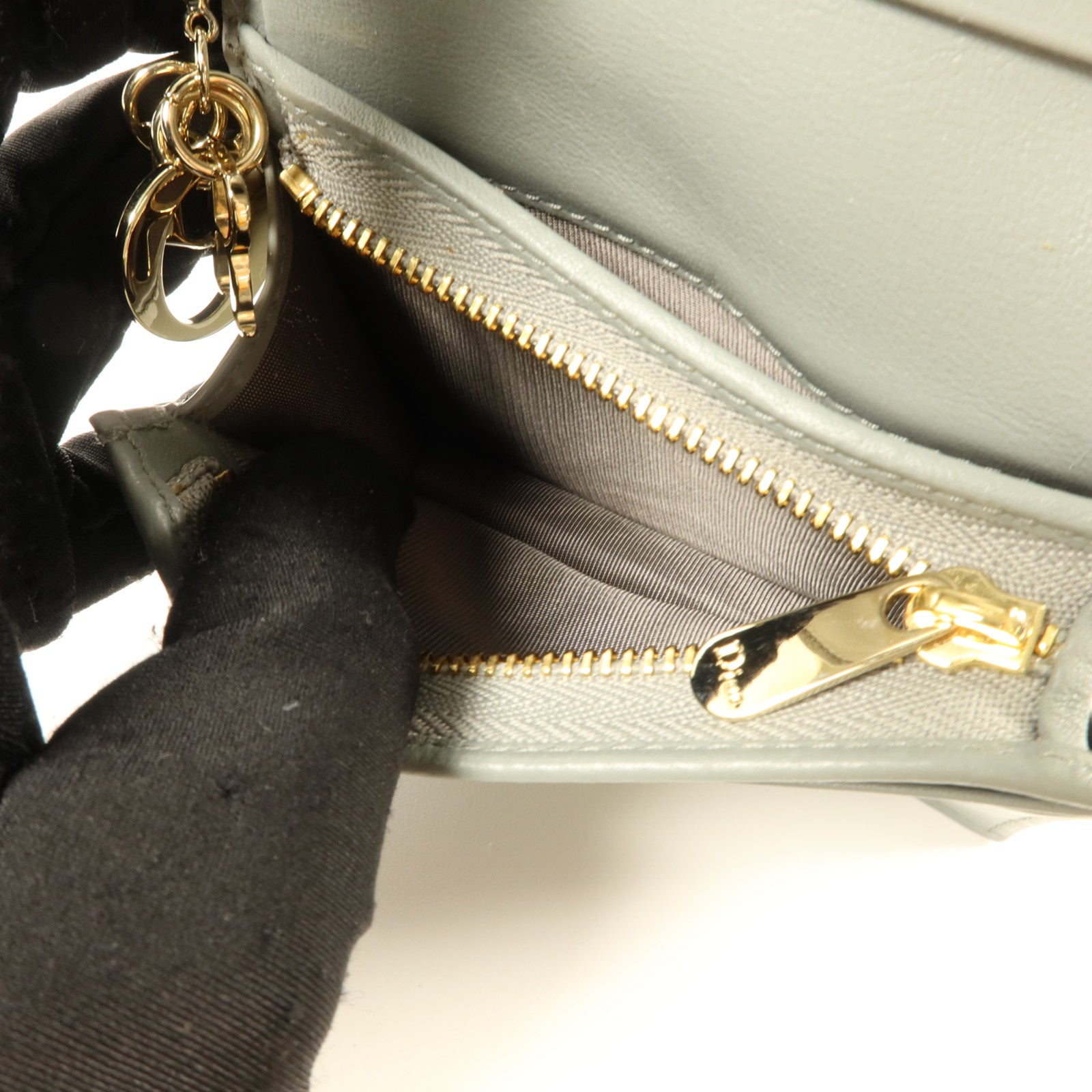 Dior 漆皮皮革Gardenia Wallet金扣錢包