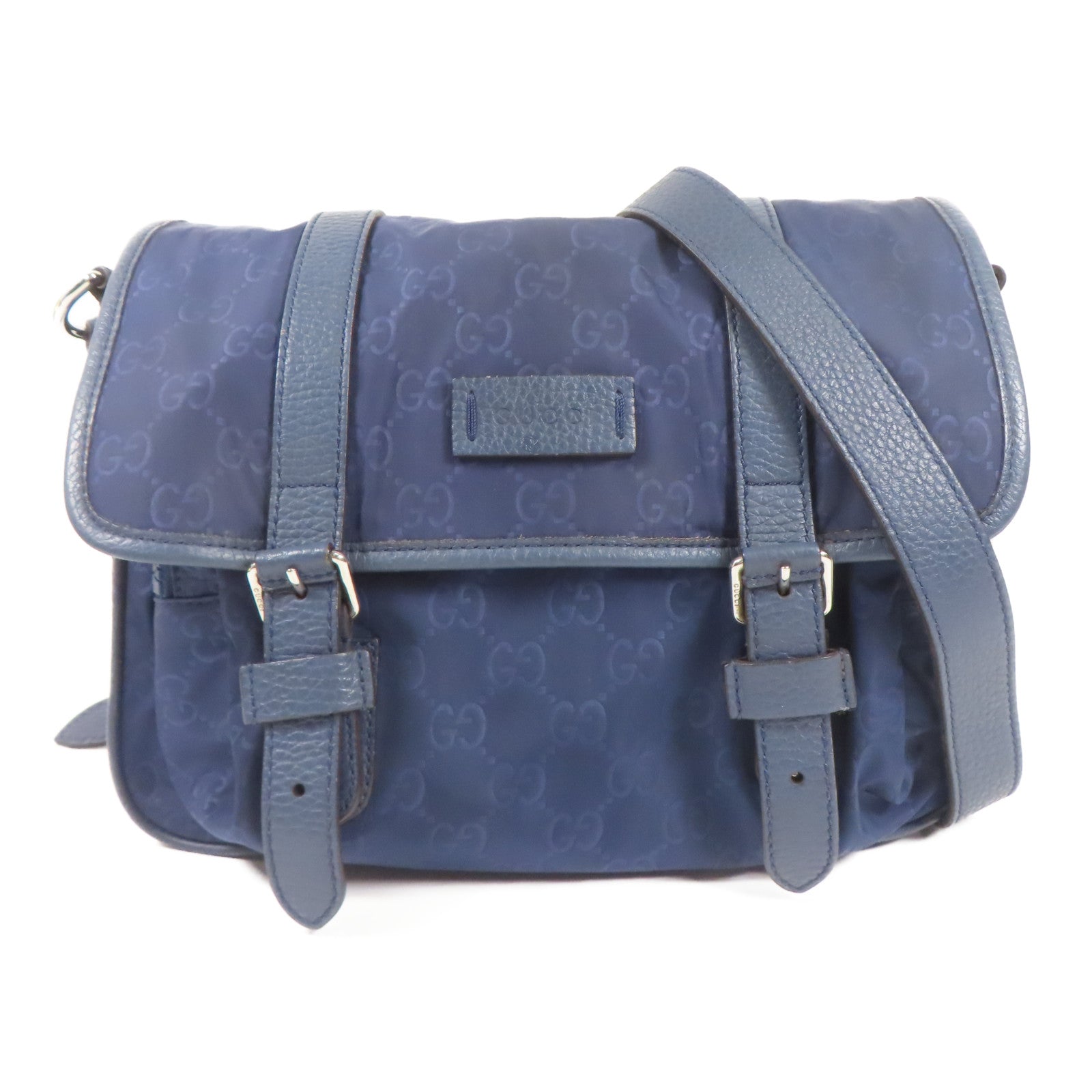 GUCCI 尼龍Shoulder Bag銀扣肩背袋