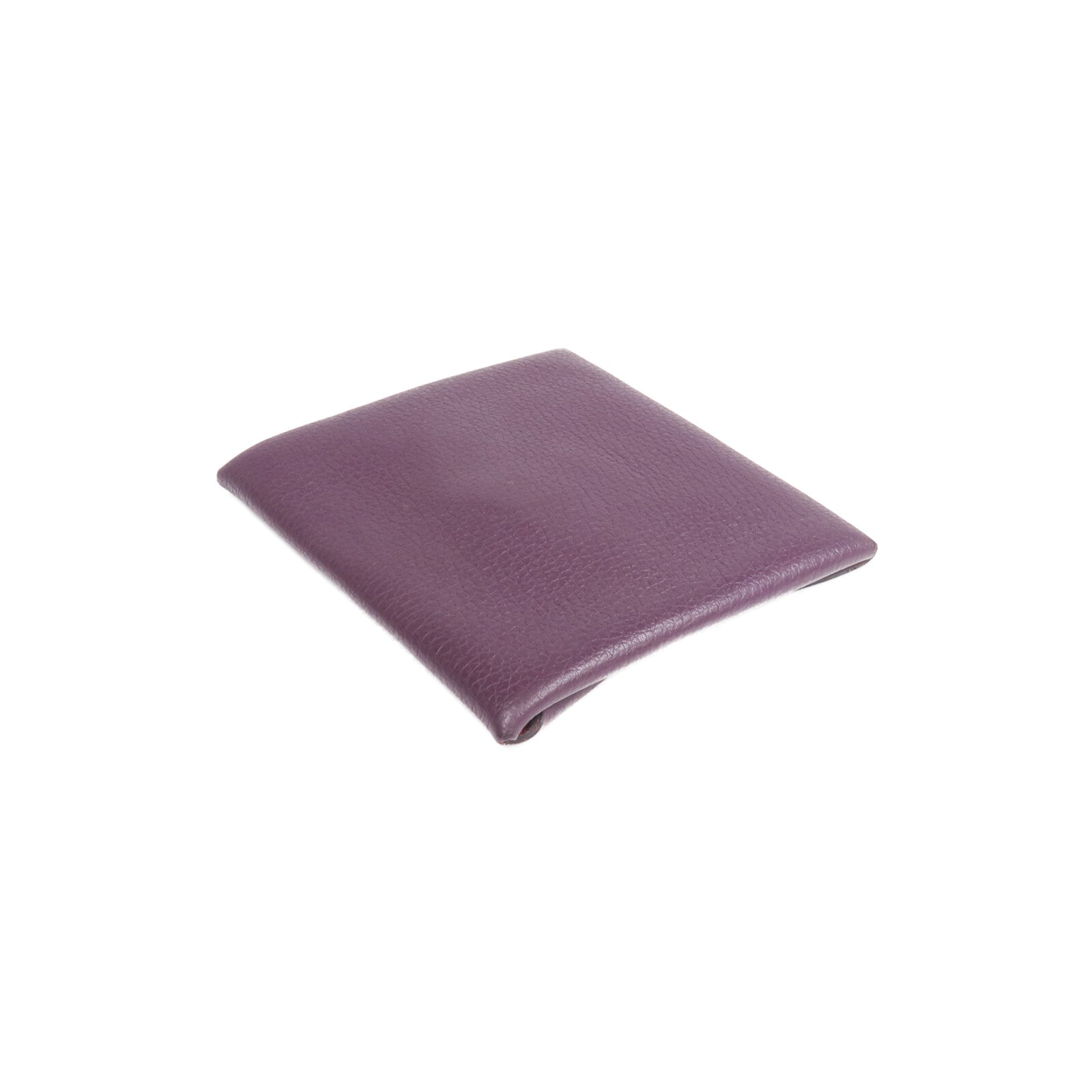 HERMES Chevre皮革Bastia銀扣零錢包Anemone