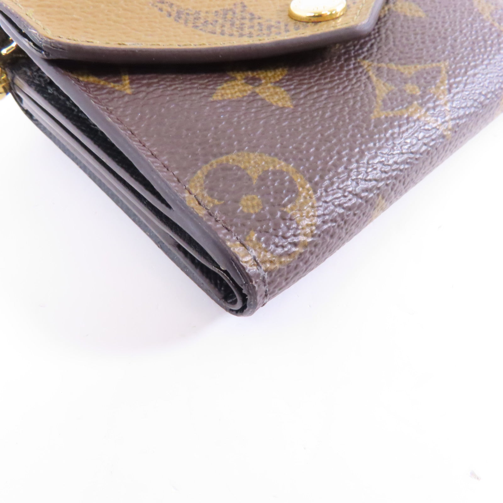 LOUIS VUITTON Monogram Giant Reverse Wallet金扣錢包棕色