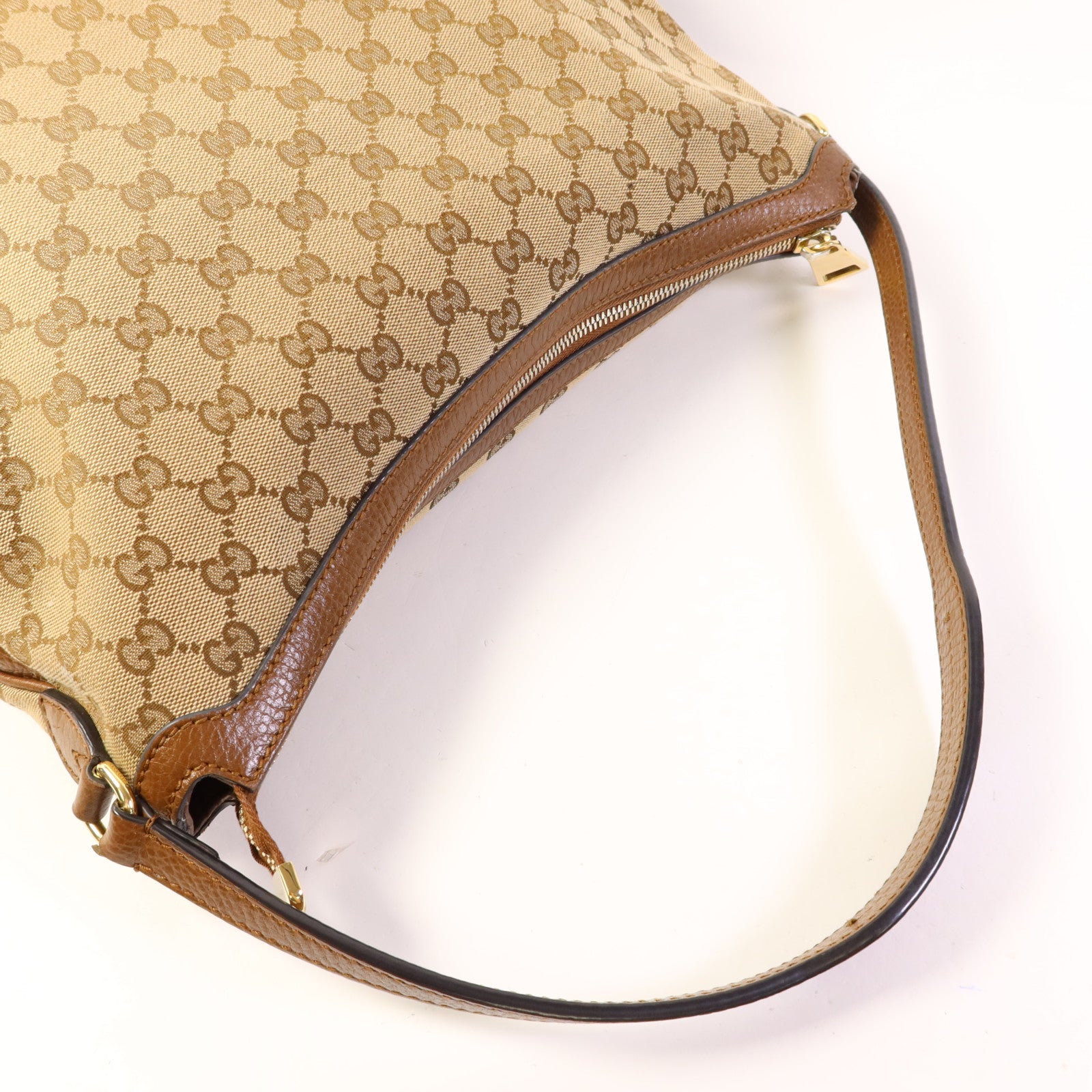 GUCCI 帆布/皮革Bree Micro Hobo金扣肩背袋