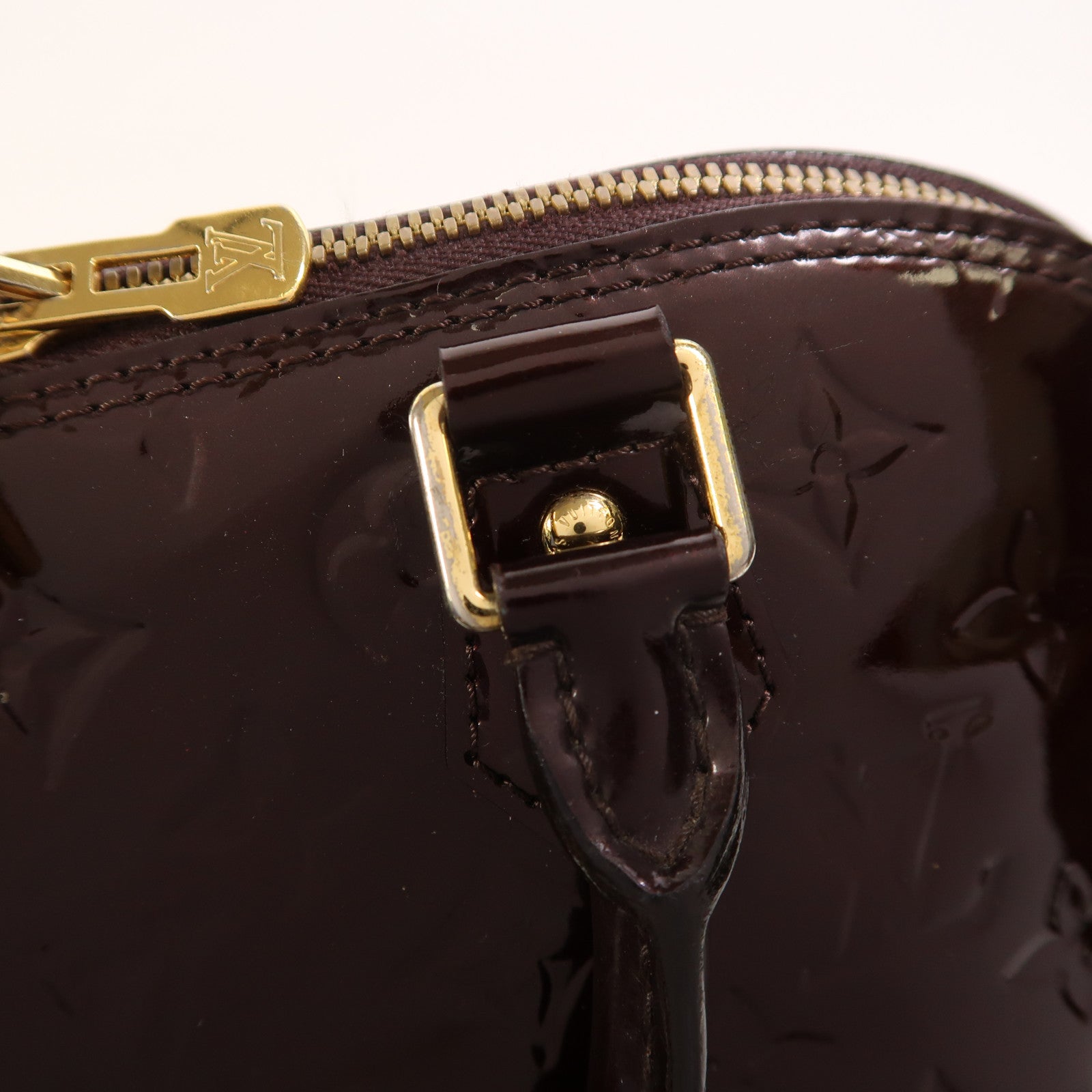 LOUIS VUITTON Monogram Vernis Alma PM金扣手挽袋