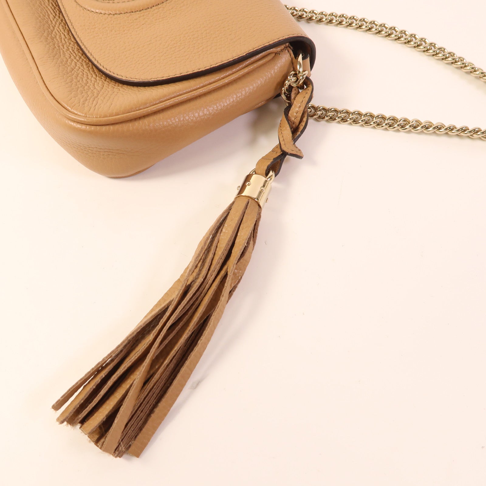 GUCCI GG GHW Chain Shoulder Bag 536224 Calfskin Leather Brown