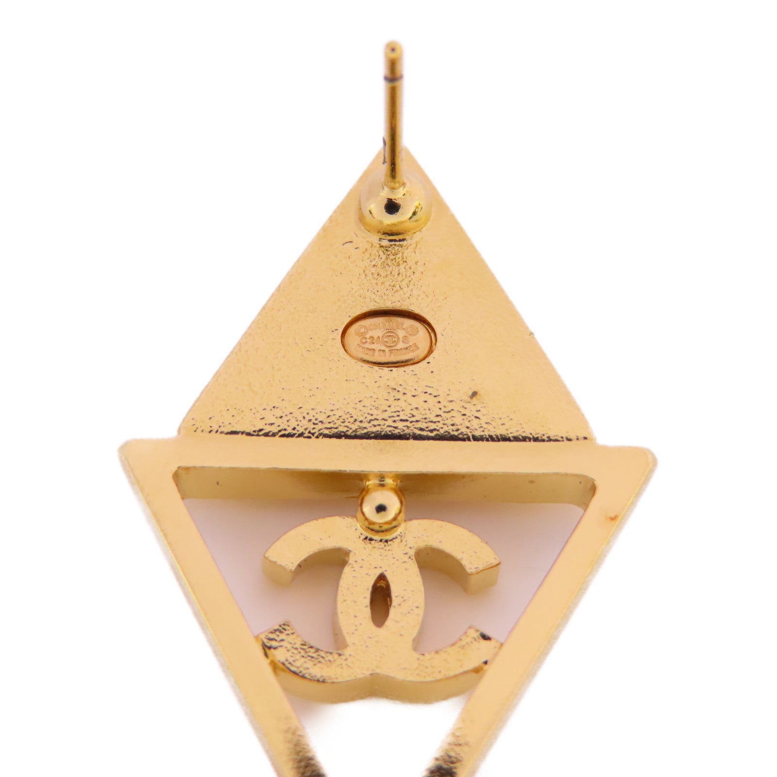 CHANEL CC Earrings Metal Gold/Black