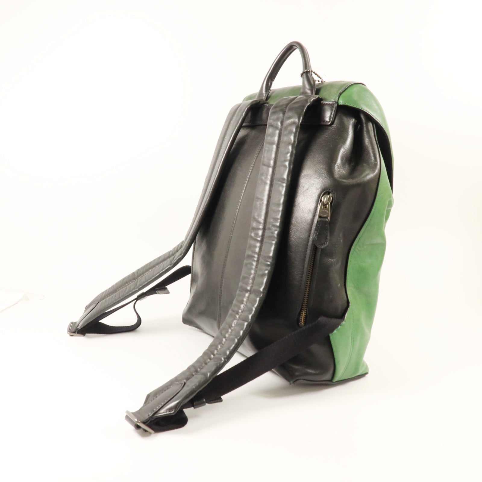 COACH 牛皮皮革Rucksack銀扣背包