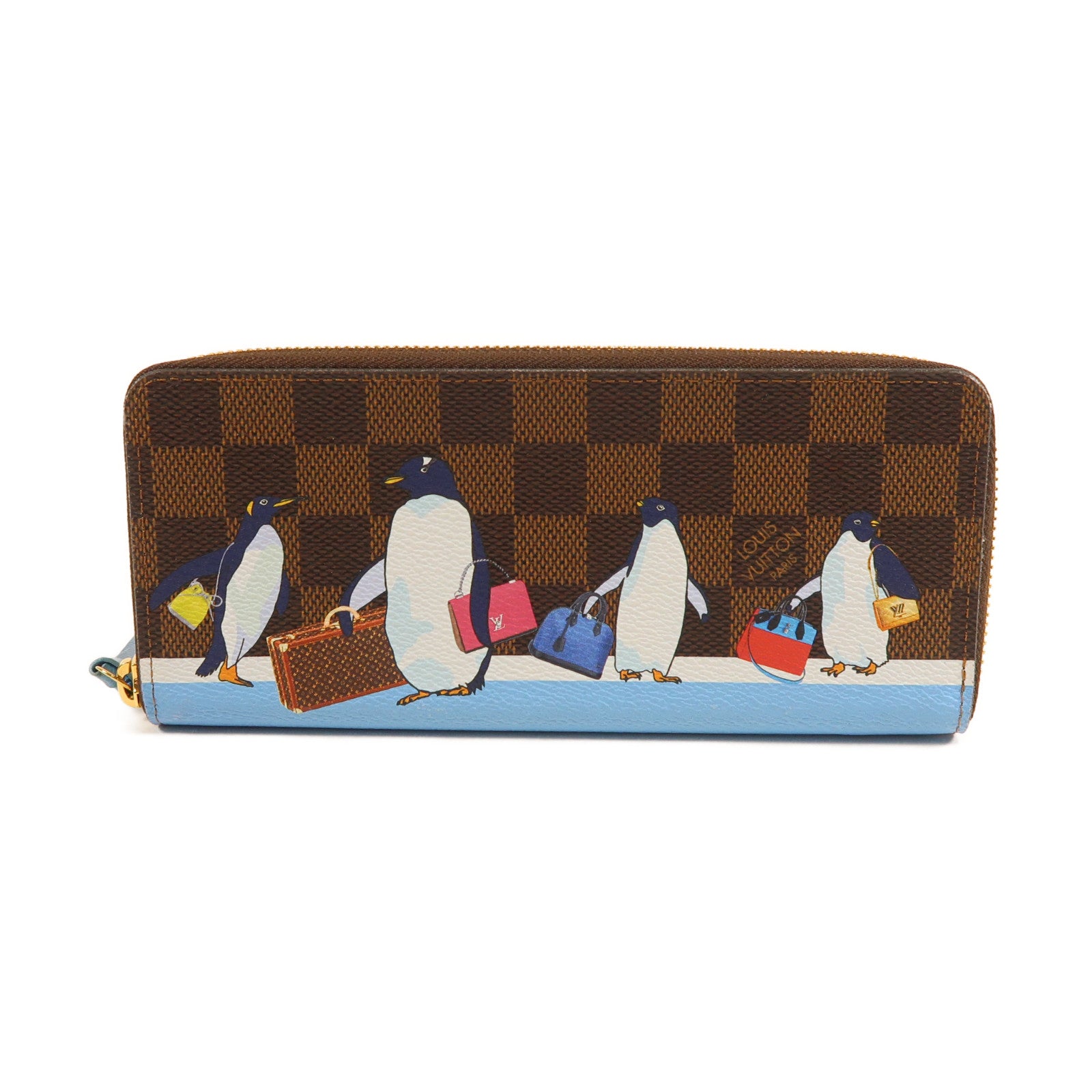 LOUIS VUITTON Damier Portefeuille Clemence金扣長錢包