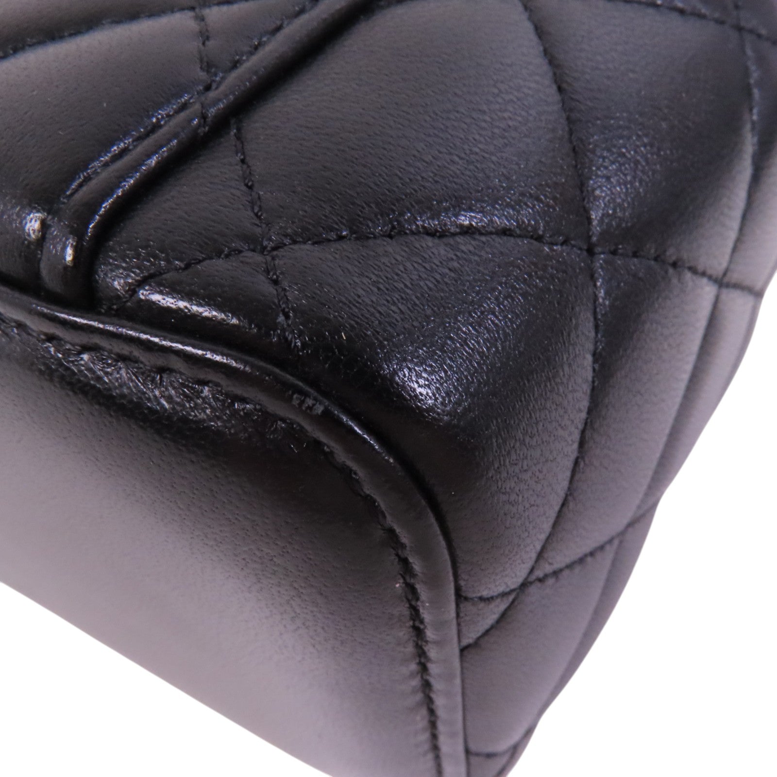 CHANEL 【激減優惠】羊皮皮革Vanity Case金扣鏈帶肩袋