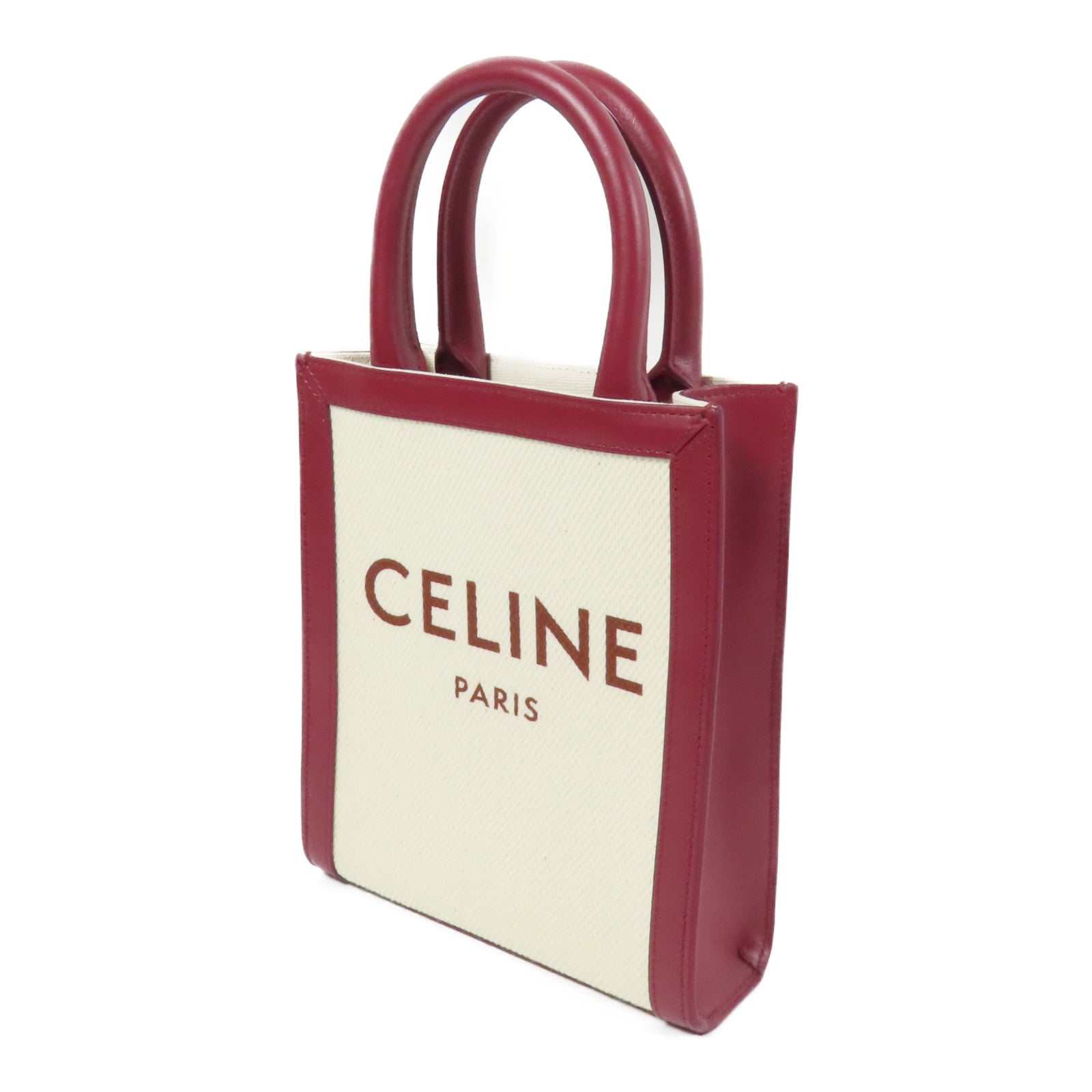 CELINE 帆布Mini Vertical Cabas金扣手挽肩背兩用袋