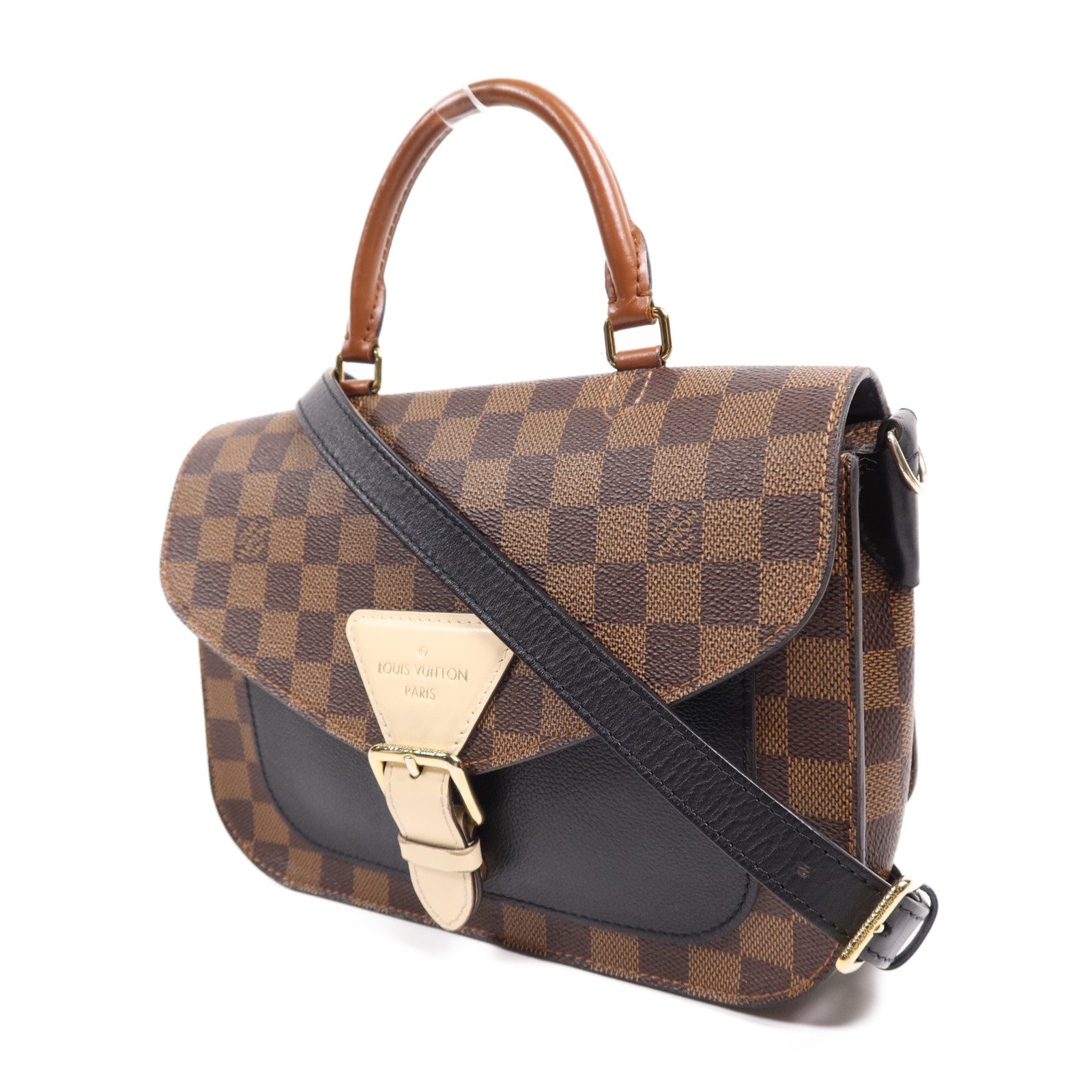 LOUIS VUITTON Damier Beaumarchais金扣手挽肩背兩用袋