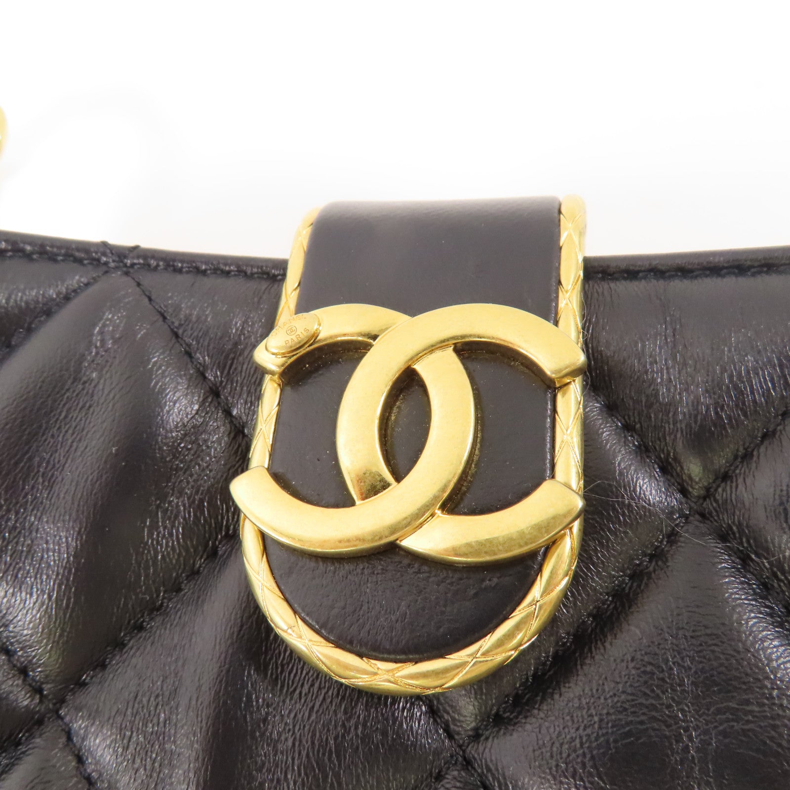 CHANEL【激減優惠】 羊皮皮革Shoulder Bag金扣鏈帶手挽肩背兩用袋