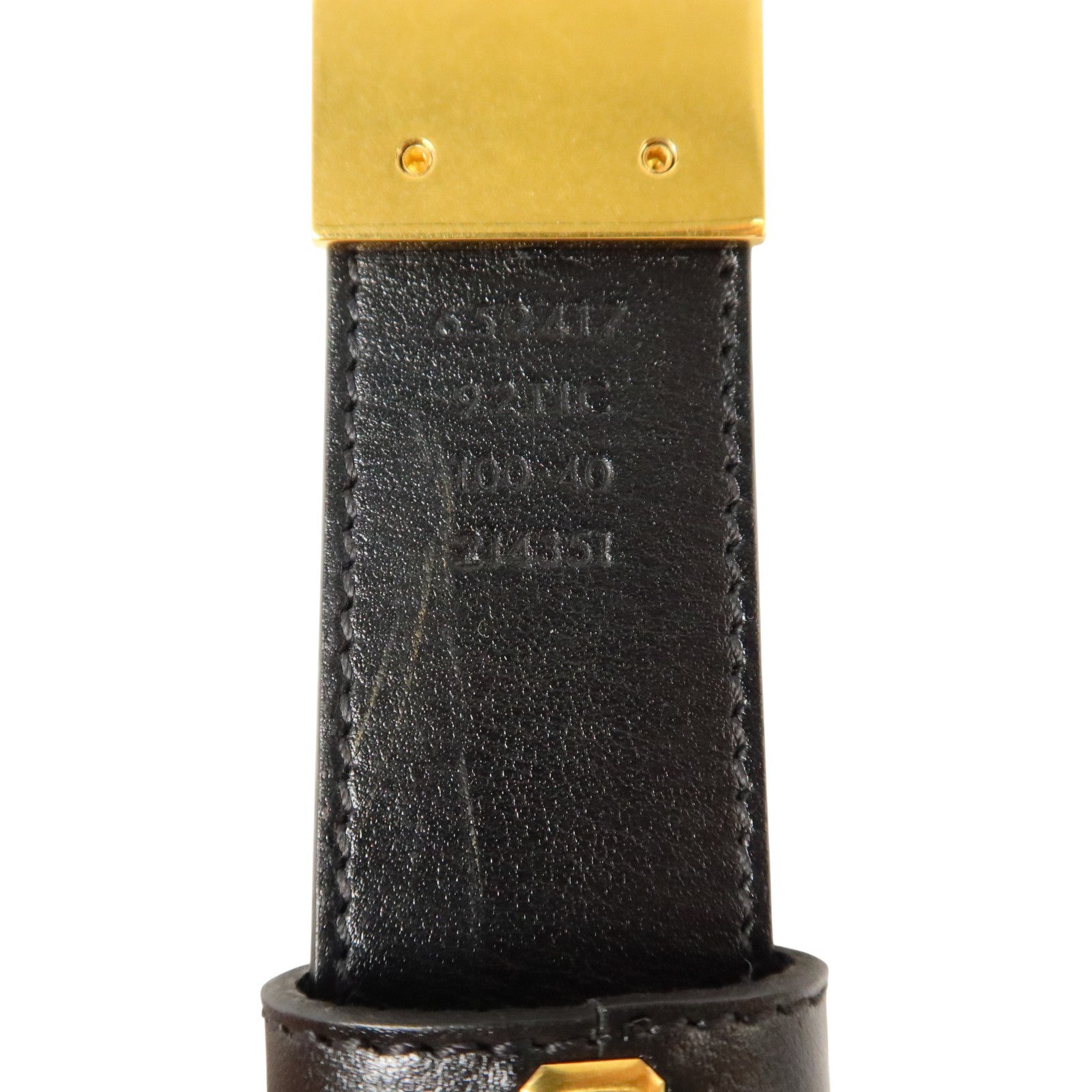 GUCCI 塗層皮革Reversible Belt 100cm金扣皮帶