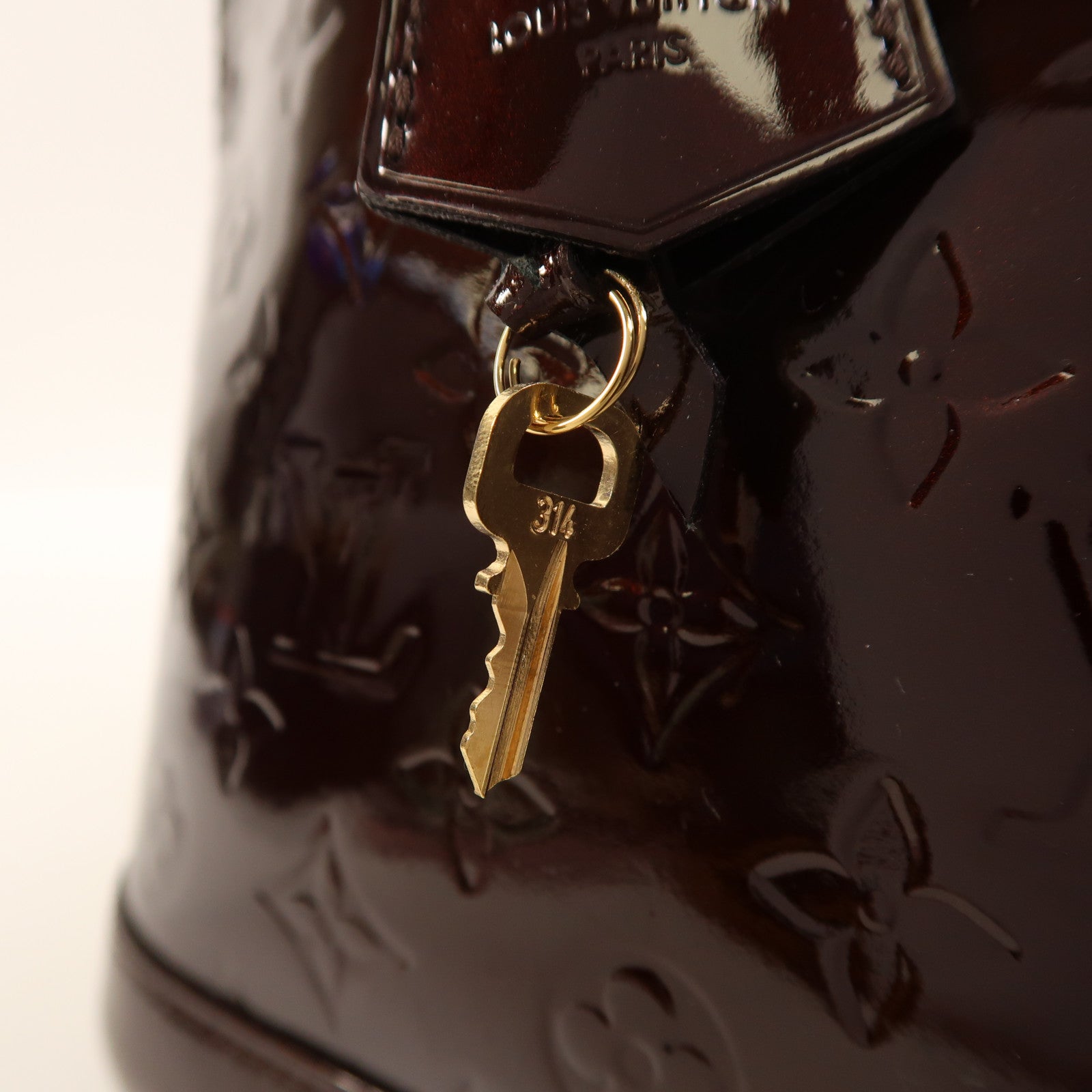 LOUIS VUITTON Monogram Vernis Alma PM金扣手挽袋