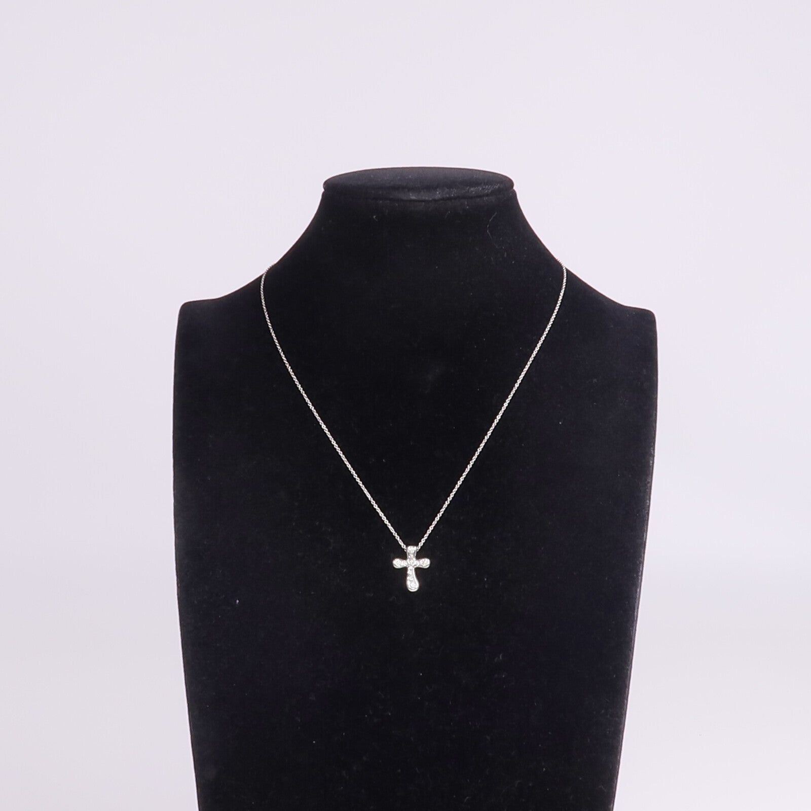 TIFFANY＆CO 【激減優惠】PT950鉑金Elsa Peretti Cross Diamond鑽石項鍊