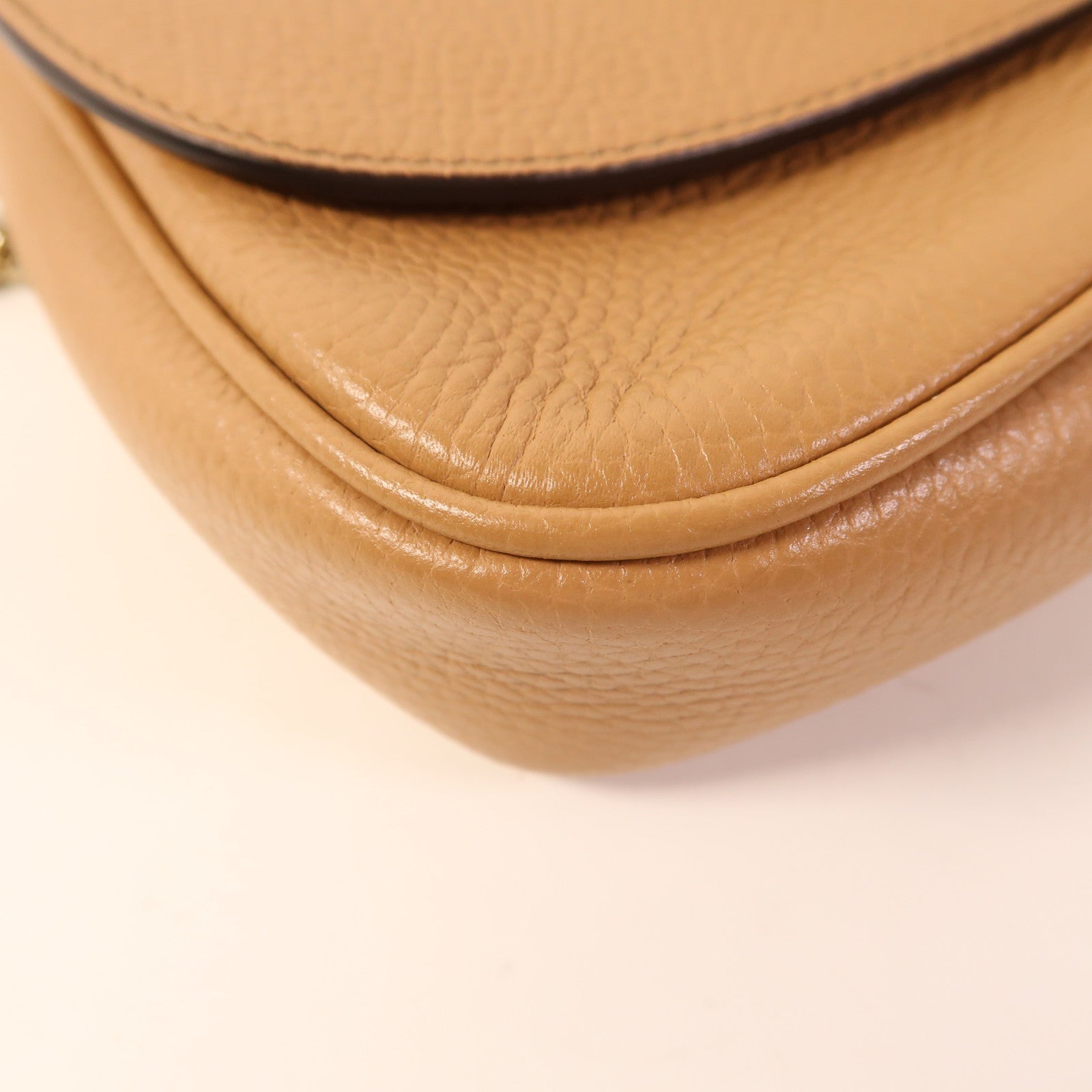 GUCCI GG GHW Chain Shoulder Bag 536224 Calfskin Leather Brown