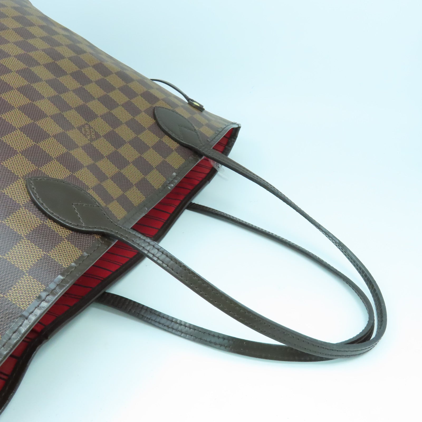 LOUIS VUITTON 【激減優惠】Damier Neverfull MM金扣手挽袋啡色