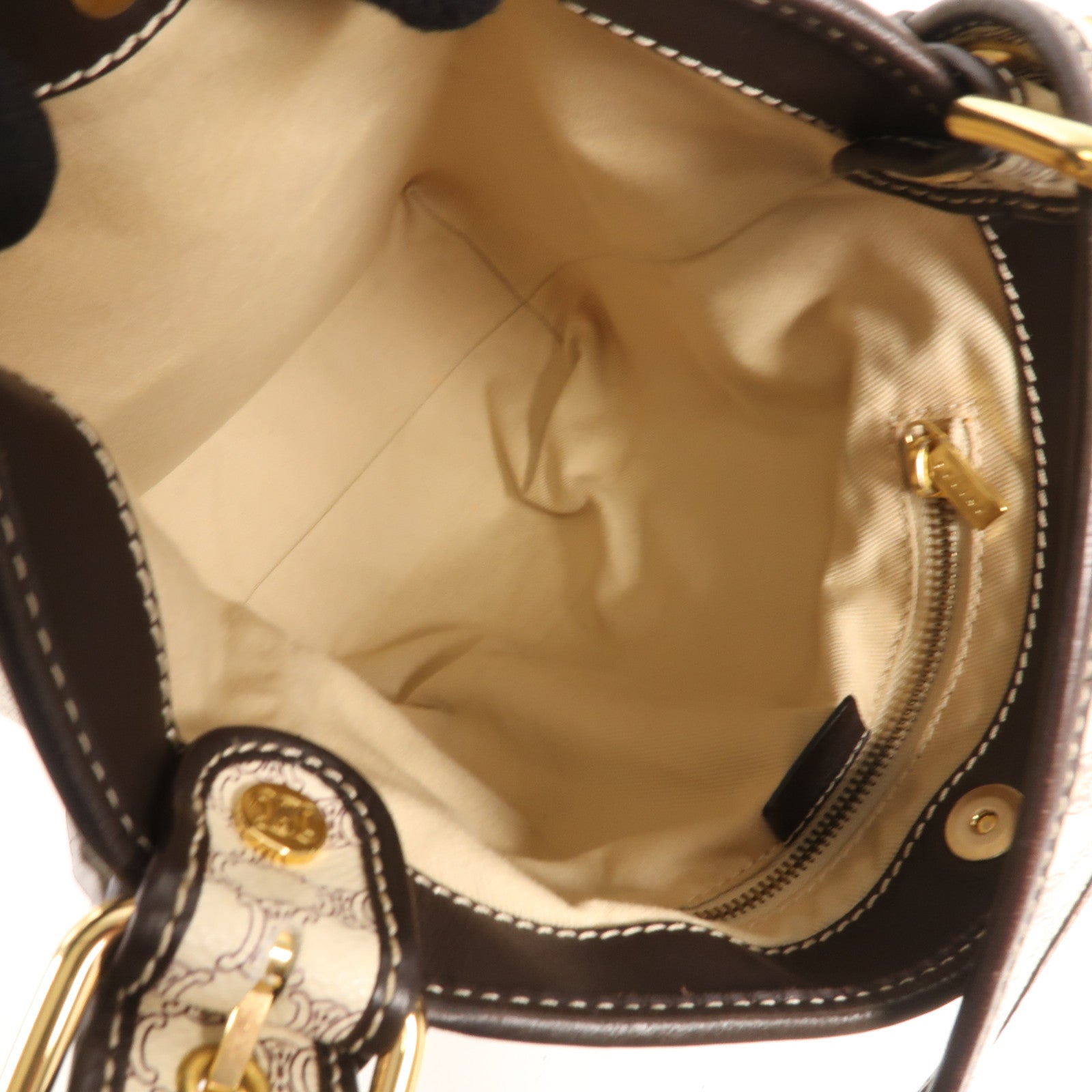 CELINE 帆布Vitage Shoulder Bag金扣肩背袋