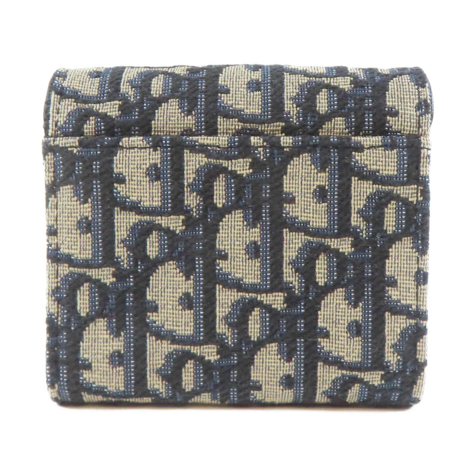 Dior 帆布Trifold Wallet金扣錢包藍色/米色