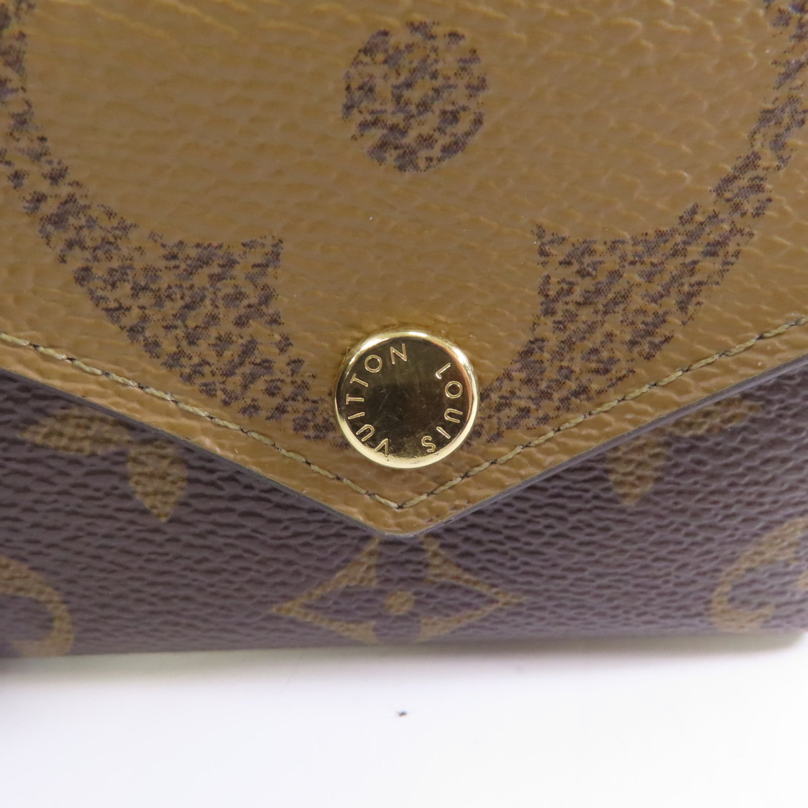 LOUIS VUITTON Monogram Giant Reverse Wallet金扣錢包棕色