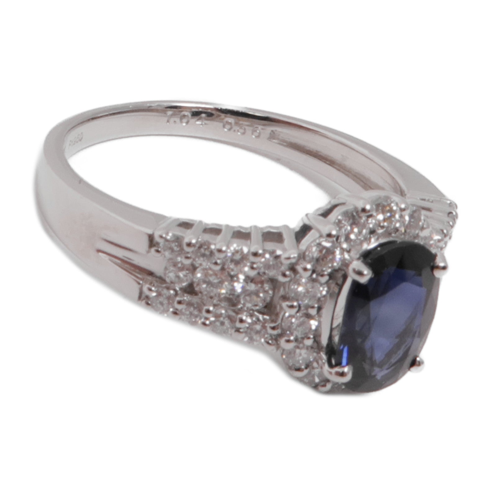 JEWELRY PT950鉑金Sapphire Diamond Ring鑽石戒指US#6