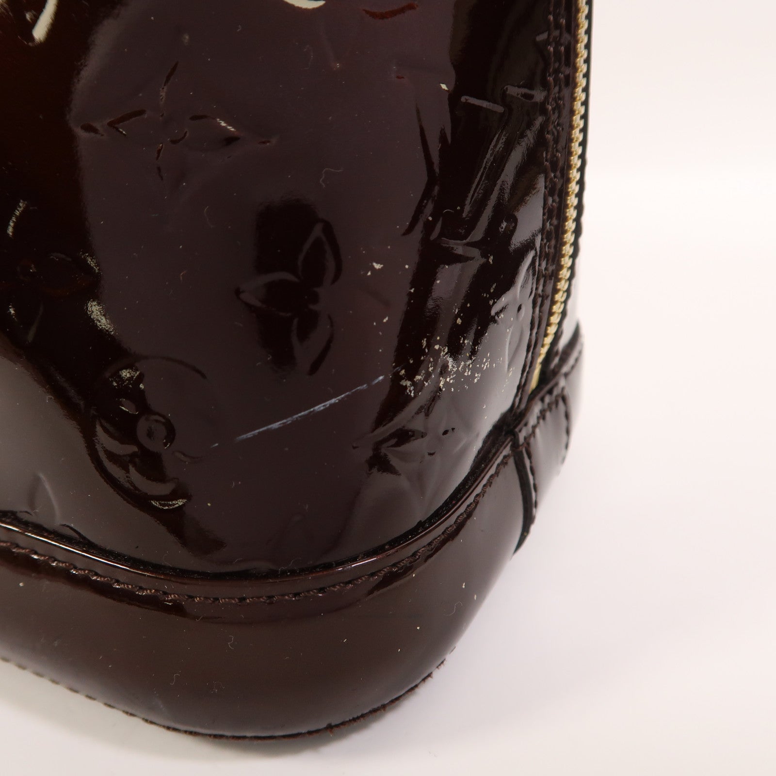LOUIS VUITTON Monogram Vernis Alma PM金扣手挽袋