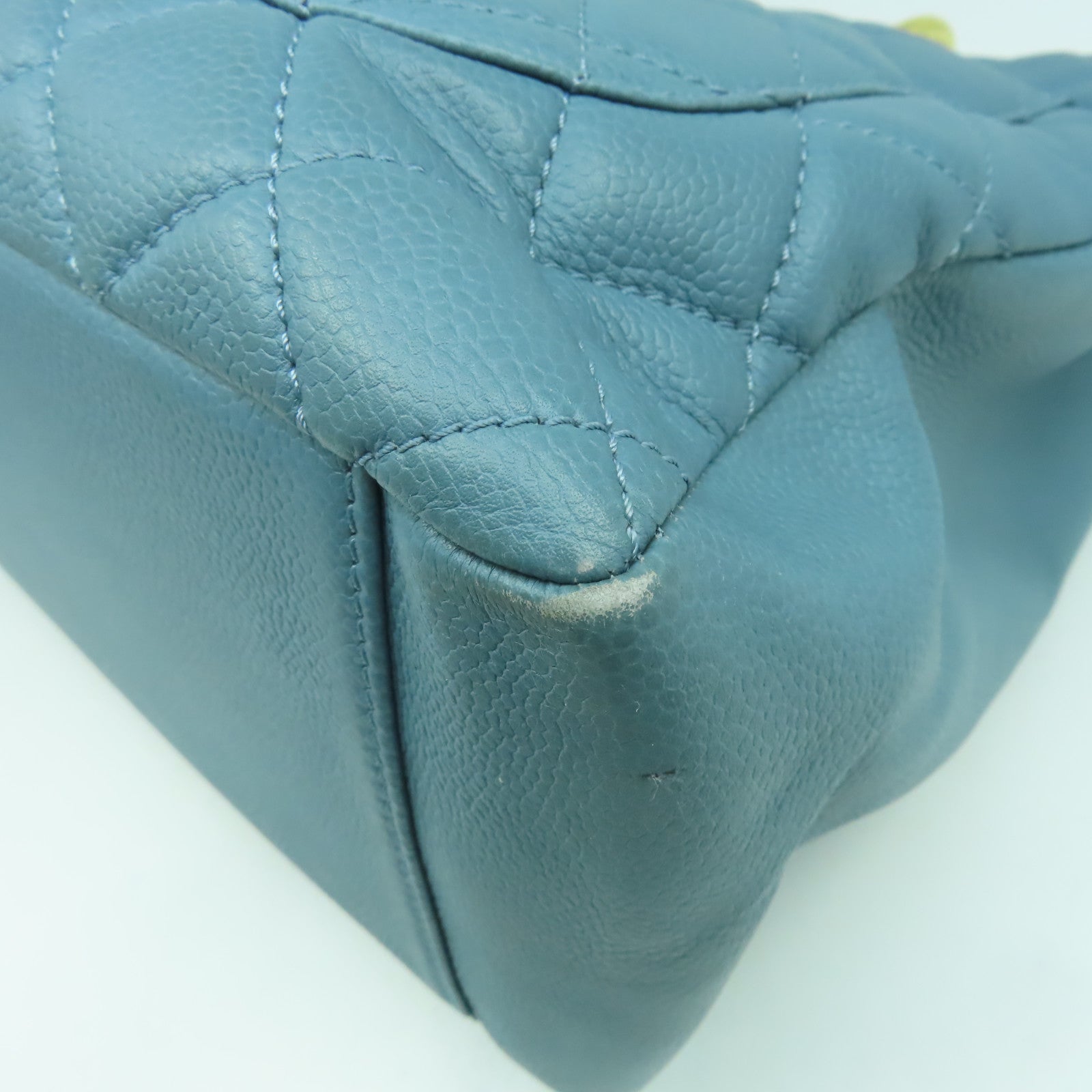 CHANEL 【激減優惠】Caviar皮革Shoulder Bag金扣鏈帶肩背袋藍色