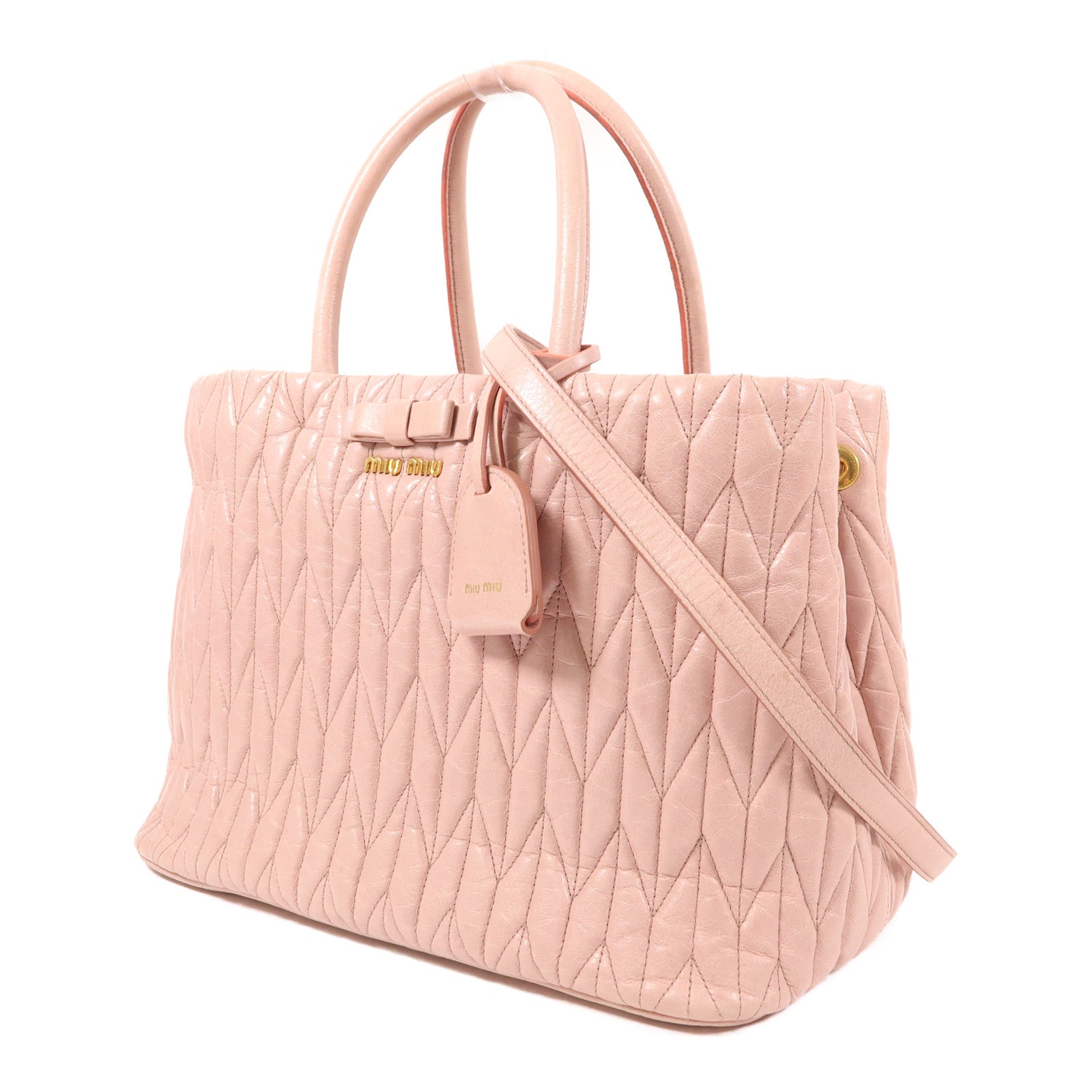 Miu Miu 牛皮皮革Matelasse金扣手挽肩背兩用袋