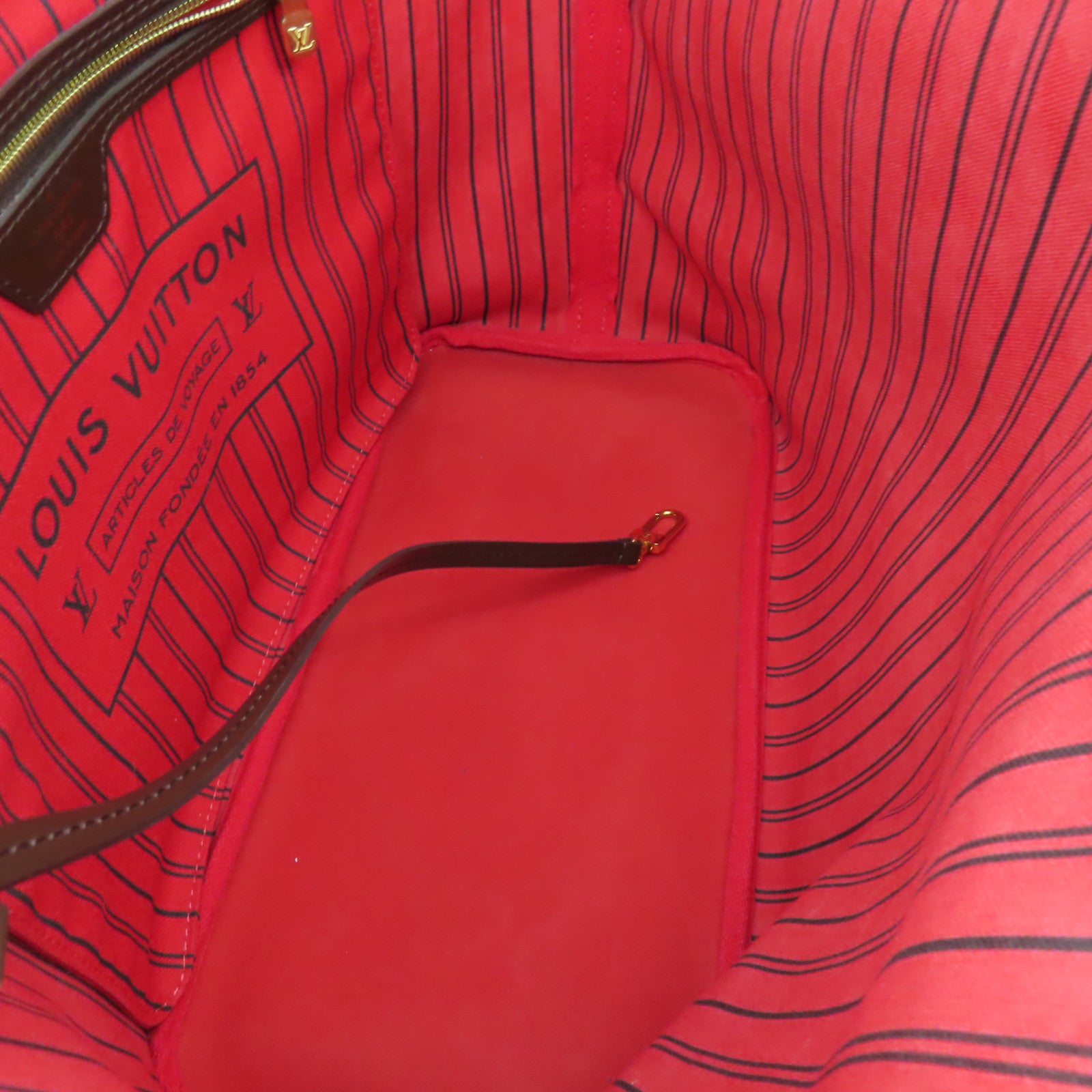 LOUIS VUITTON 【激減優惠】Damier Neverfull MM金扣手挽袋啡色