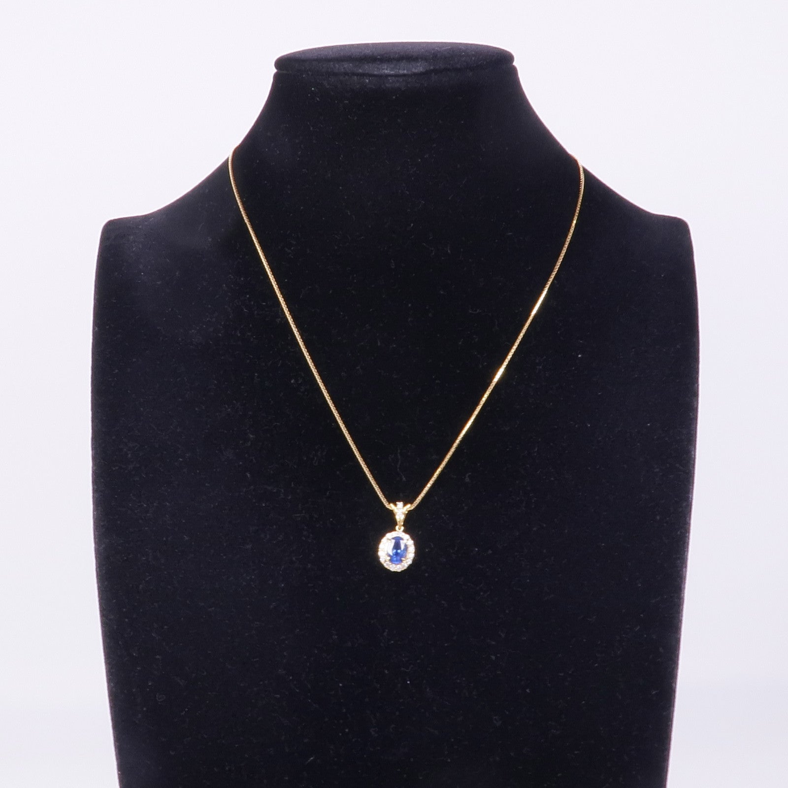 JEWELRY 【激減優惠】18K黃金Sapphire Diamond Necklace藍寶石/鑽石項鍊