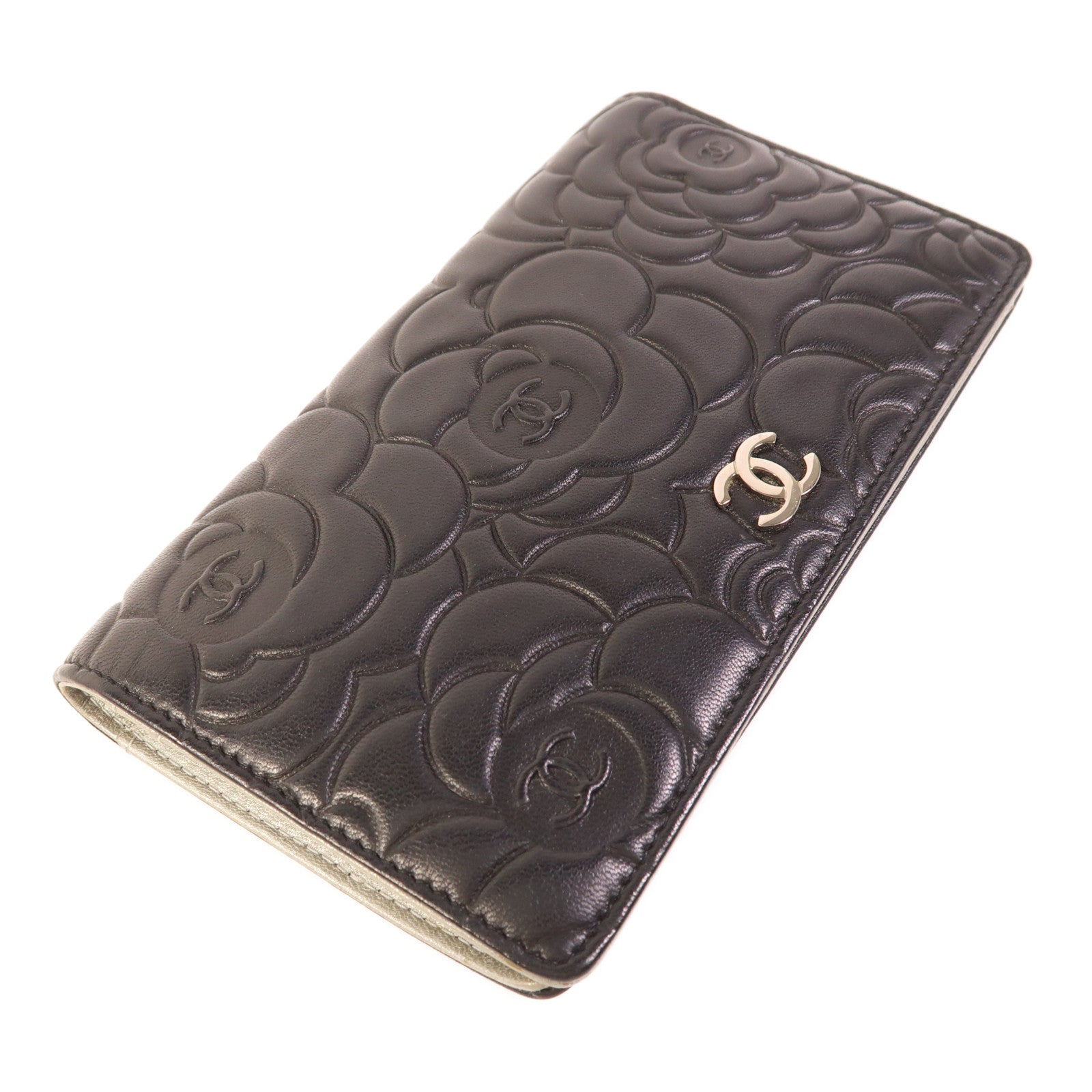 CHANEL 羊皮皮革Long Bifold Wallet銀扣長錢包