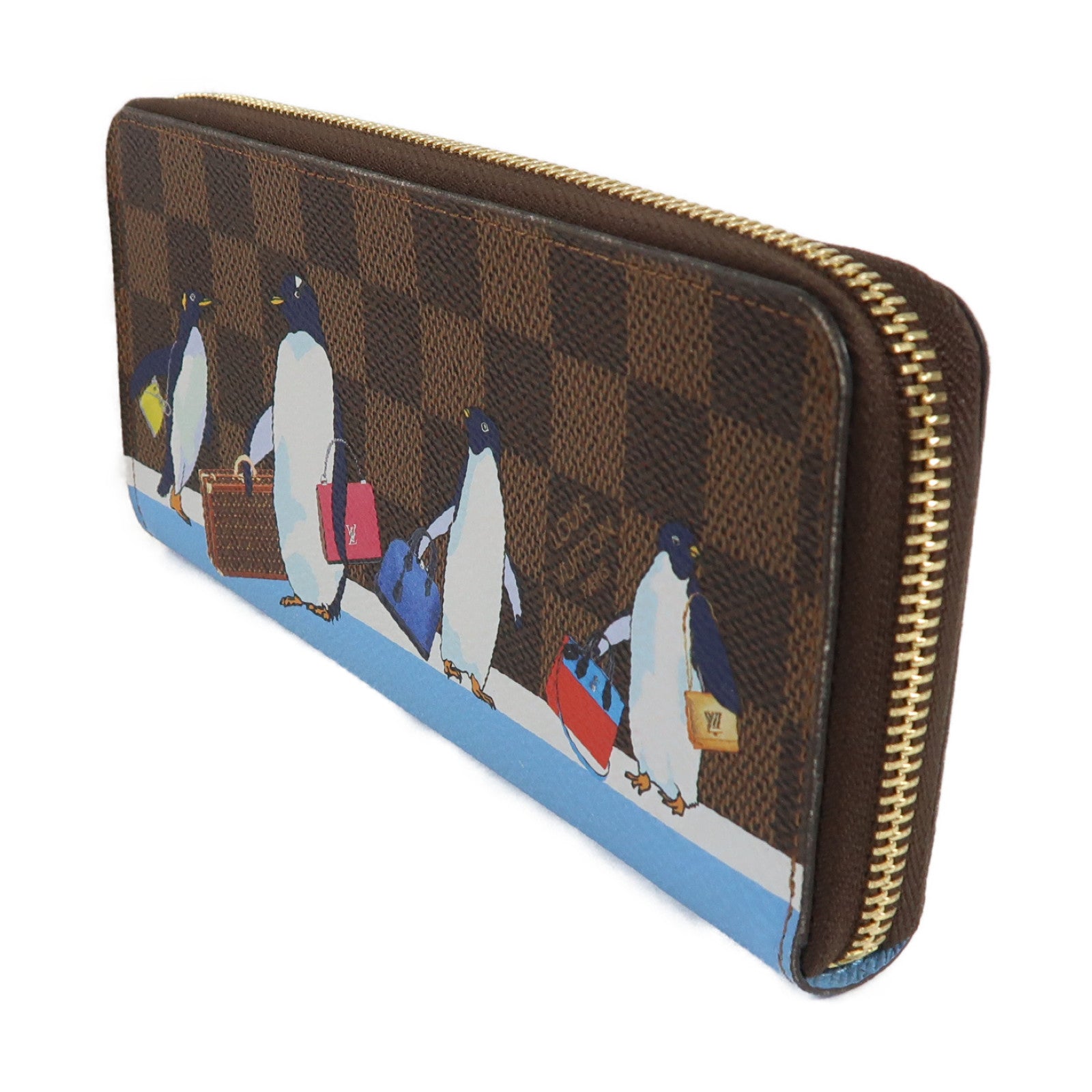 LOUIS VUITTON Damier Portefeuille Clemence金扣長錢包