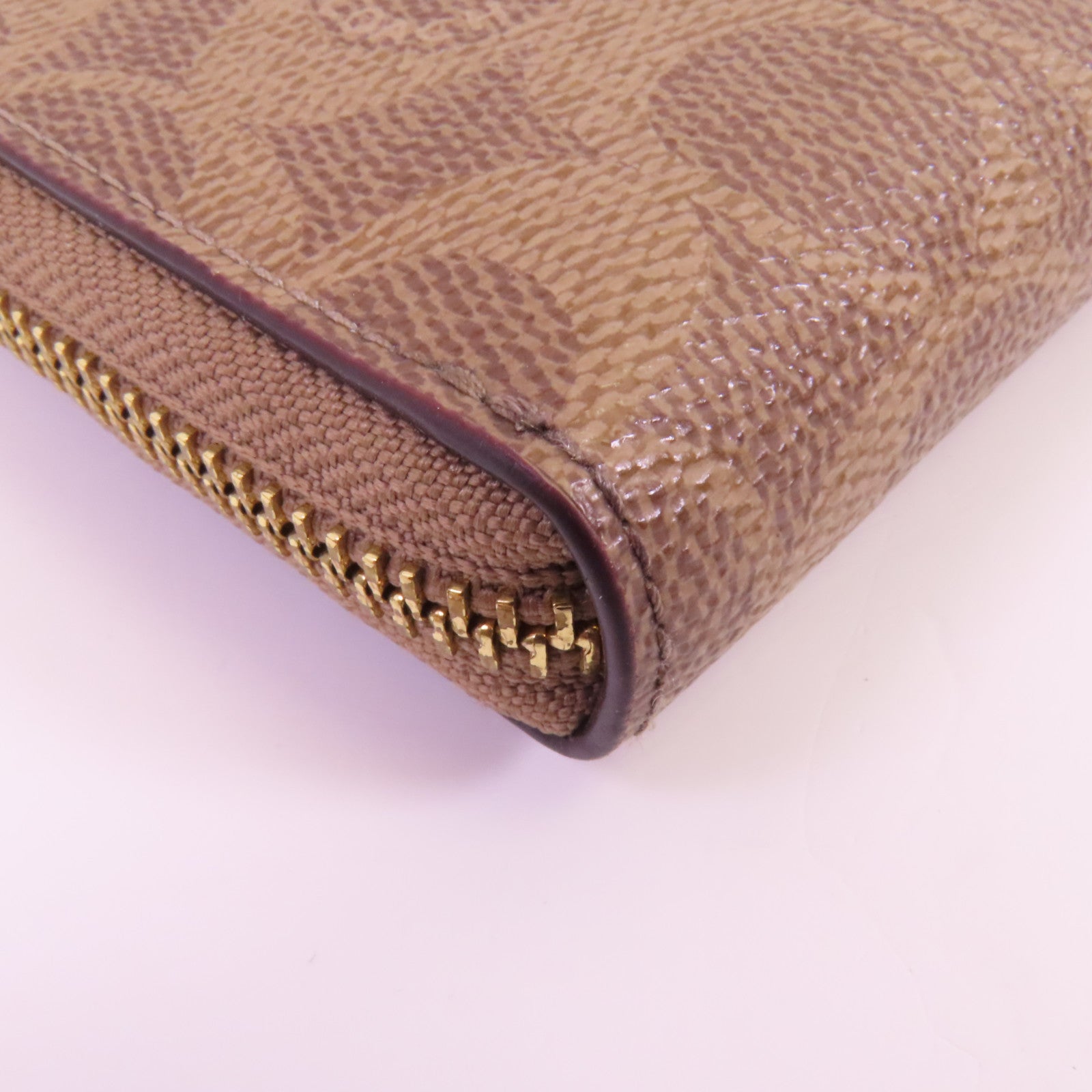 COACH 塗層帆布/牛皮皮革Zip Long Wallet金扣拉鏈長錢包