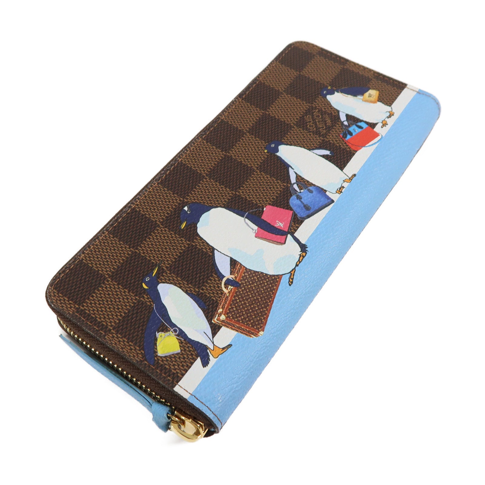 LOUIS VUITTON Damier Portefeuille Clemence金扣長錢包