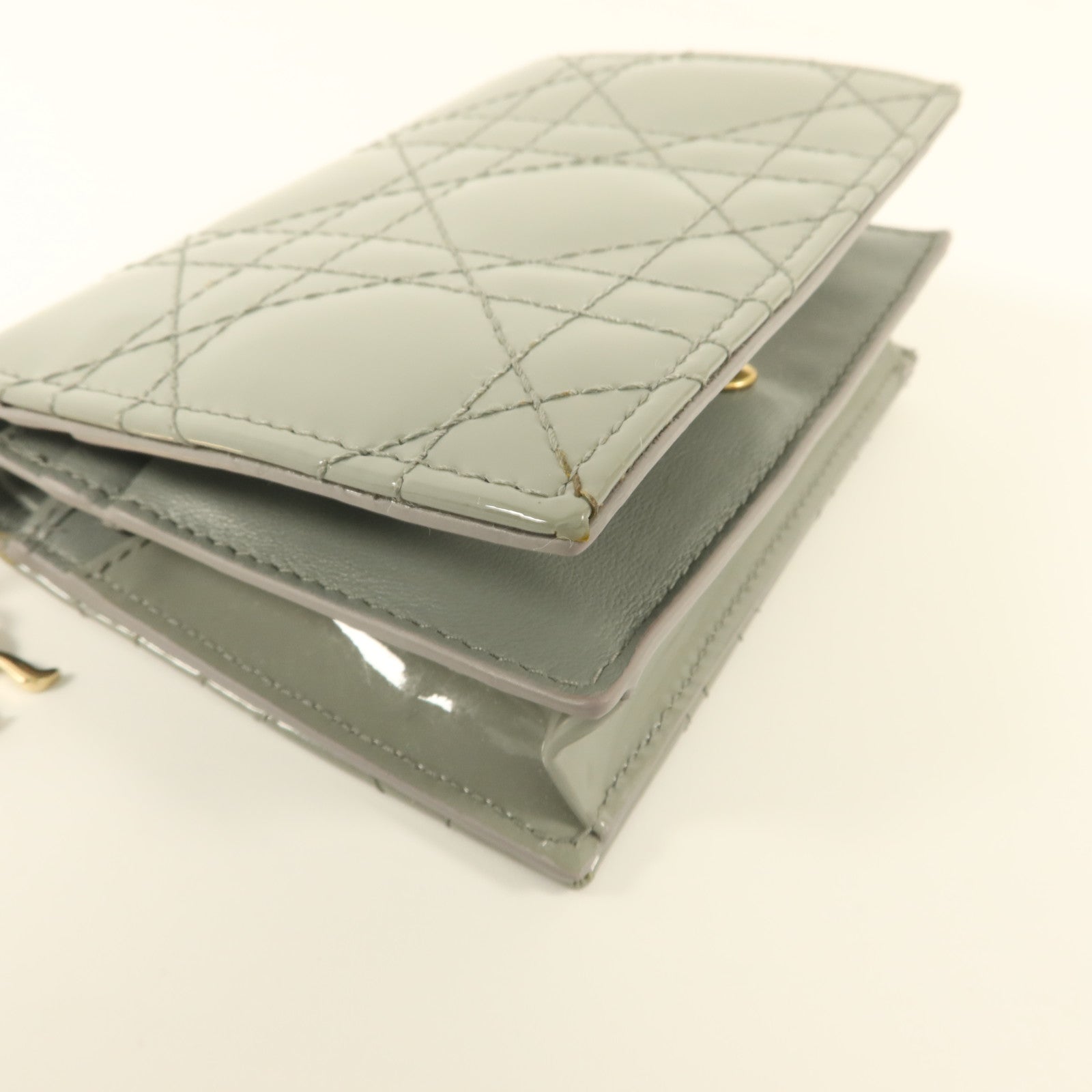 Dior 漆皮皮革Gardenia Wallet金扣錢包