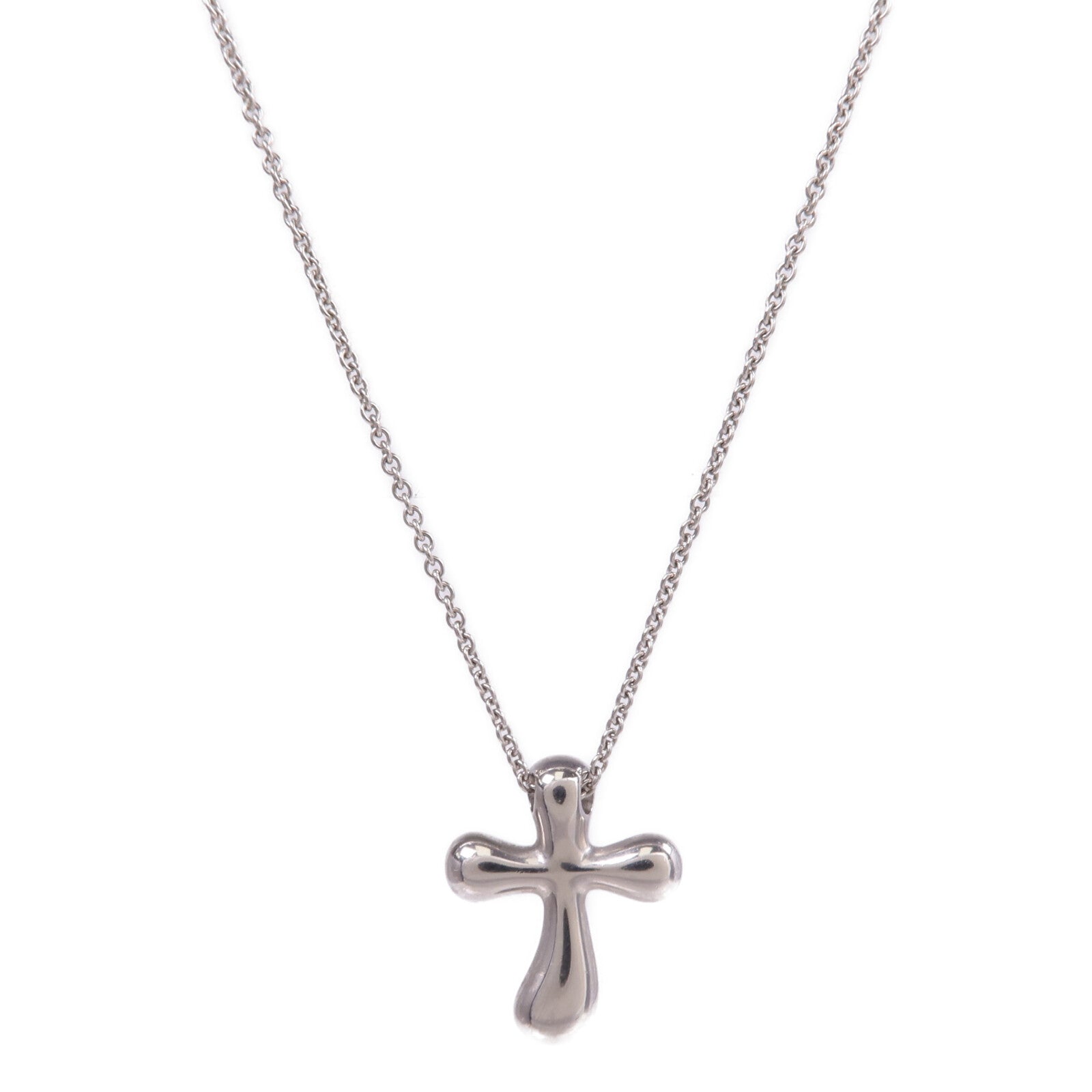 TIFFANY＆CO PT950鉑金Elsa Peretti Cross Diamond鑽石項鍊