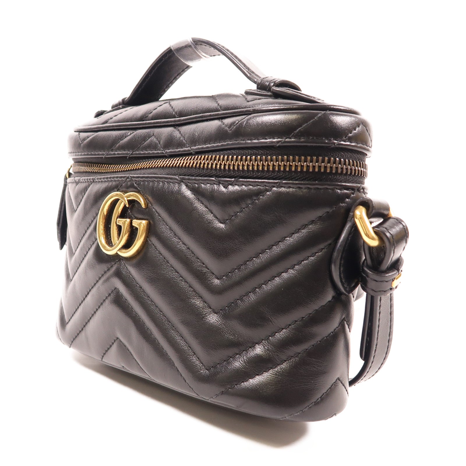 GUCCI 牛皮皮革Marmont Mini金扣手挽肩背兩用袋