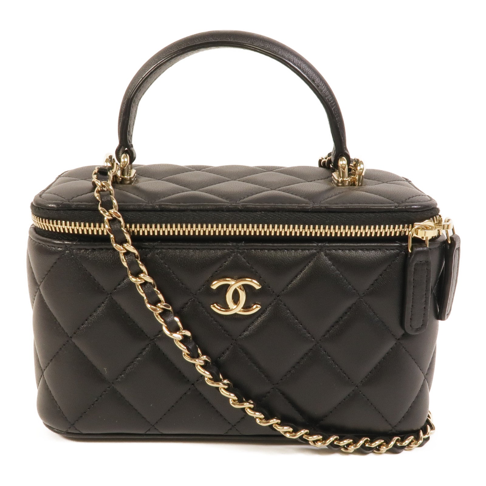 CHANEL 羊皮皮革Top Handle Vanity Case手挽肩背兩用袋