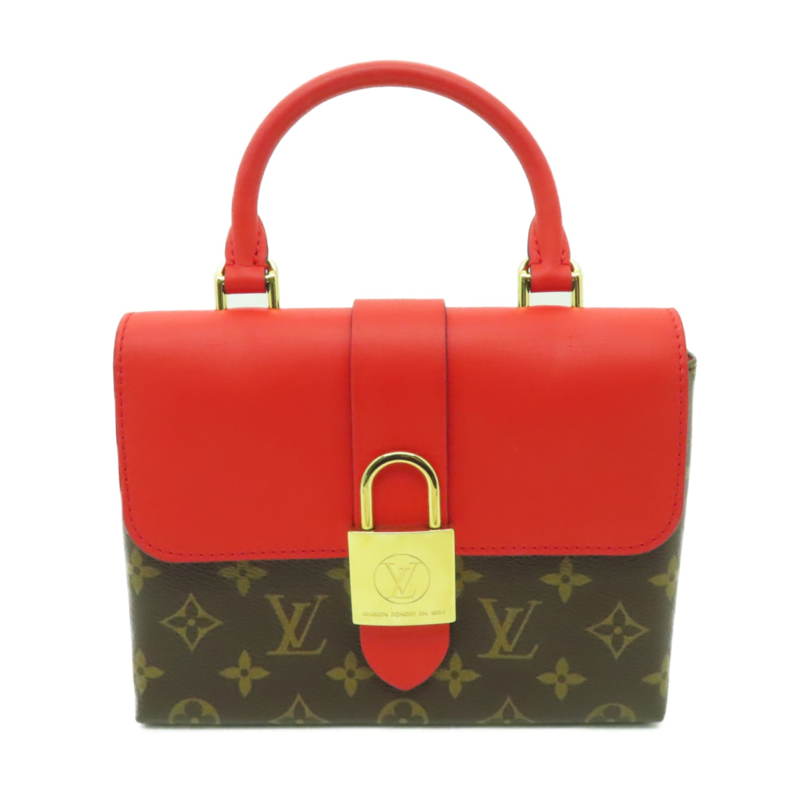 LOUIS VUITTON 【激減優惠】Monogram Locky BB金扣手挽袋紅色/啡色