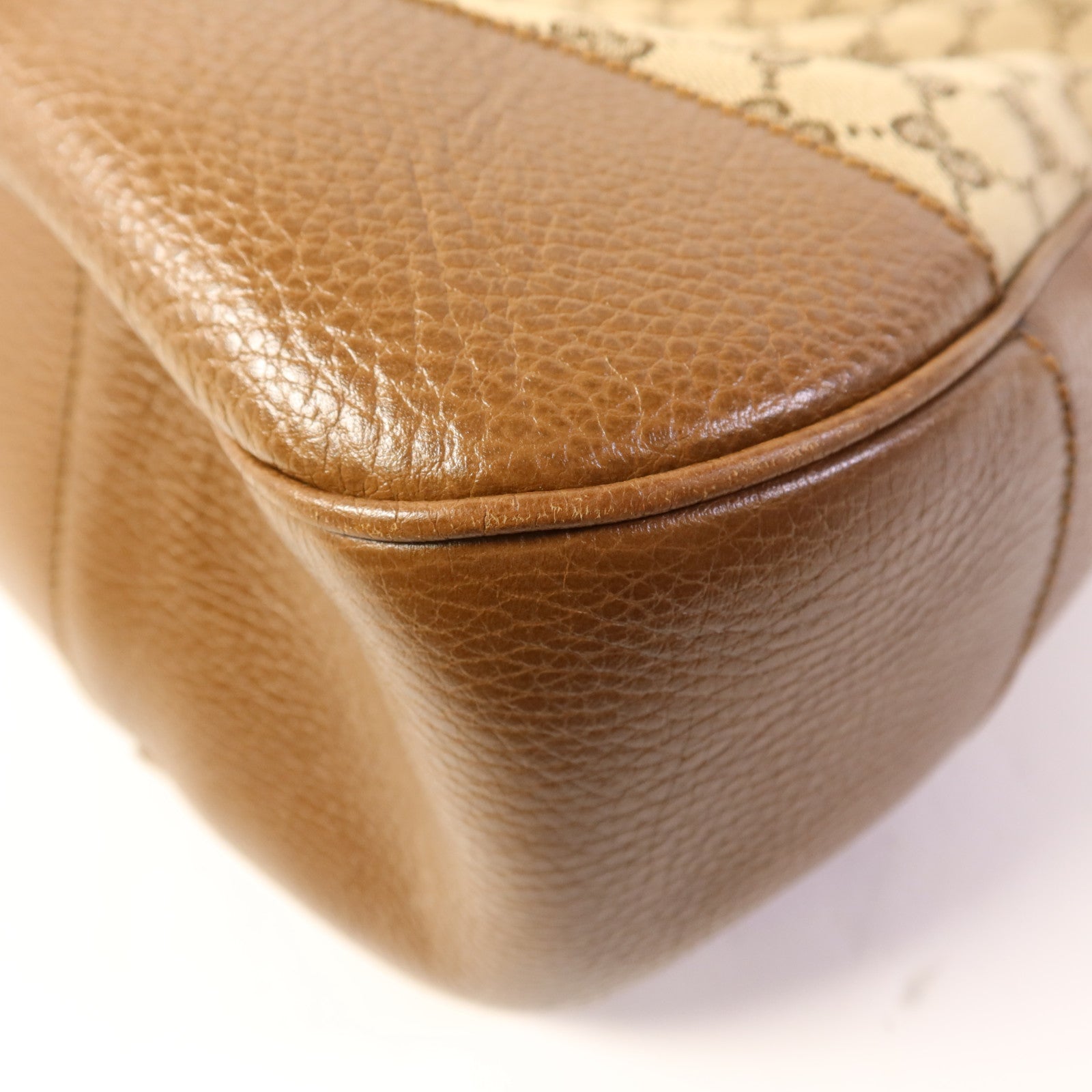 GUCCI 帆布/皮革Bree Micro Hobo金扣肩背袋