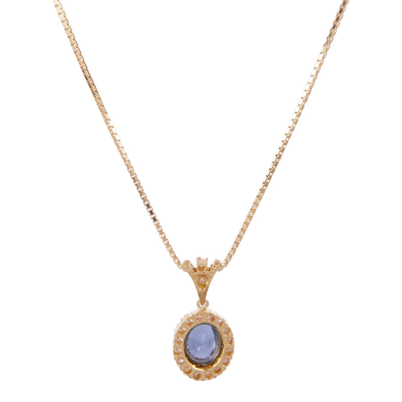 JEWELRY 【激減優惠】18K黃金Sapphire Diamond Necklace藍寶石/鑽石項鍊