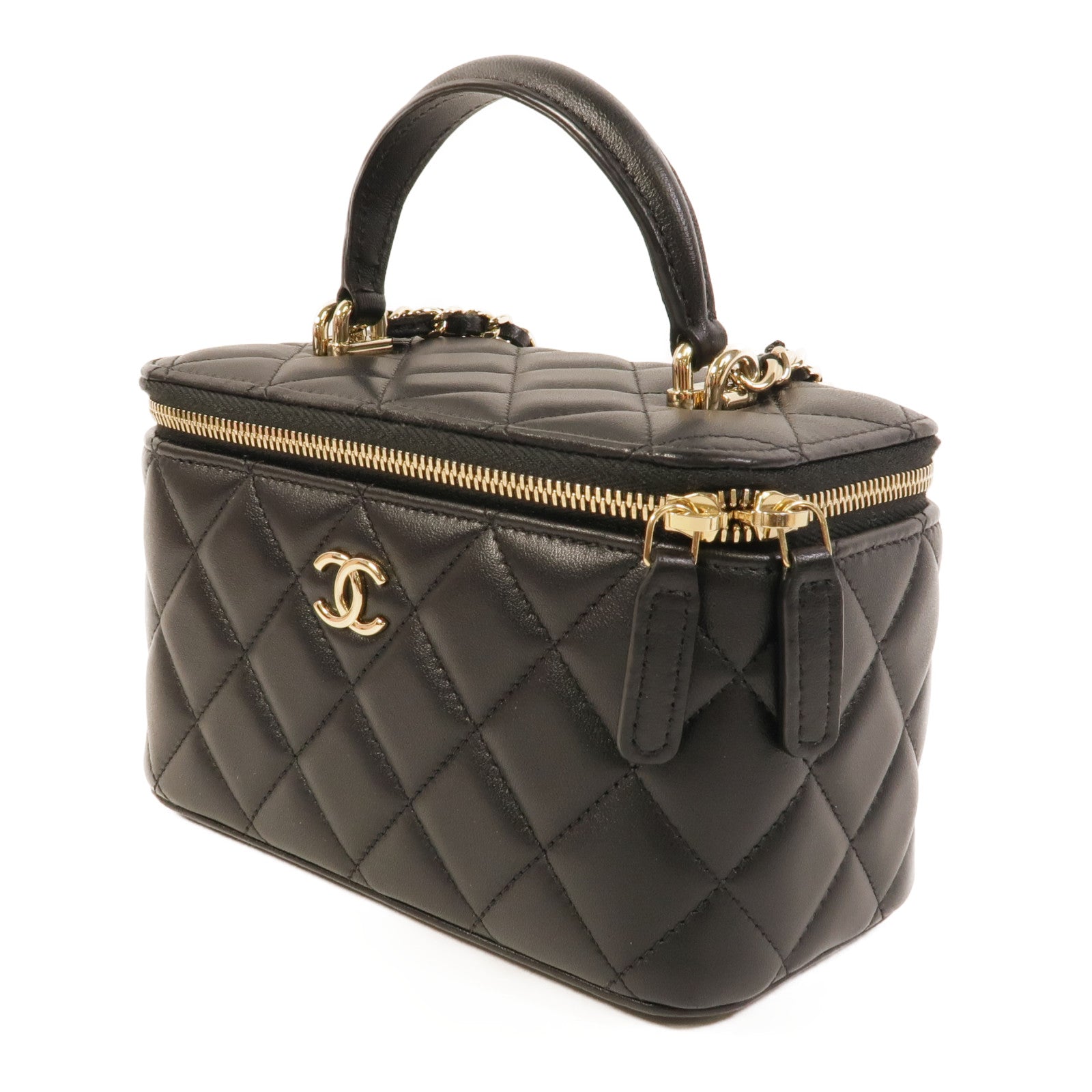 CHANEL 羊皮皮革Top Handle Vanity Case手挽肩背兩用袋