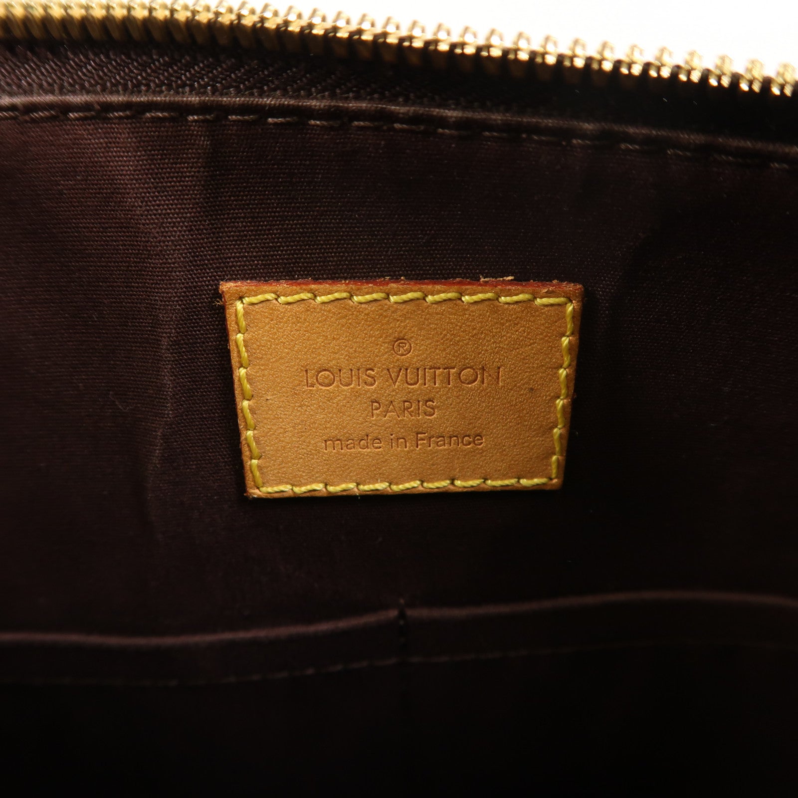 LOUIS VUITTON Monogram Vernis Alma PM金扣手挽袋