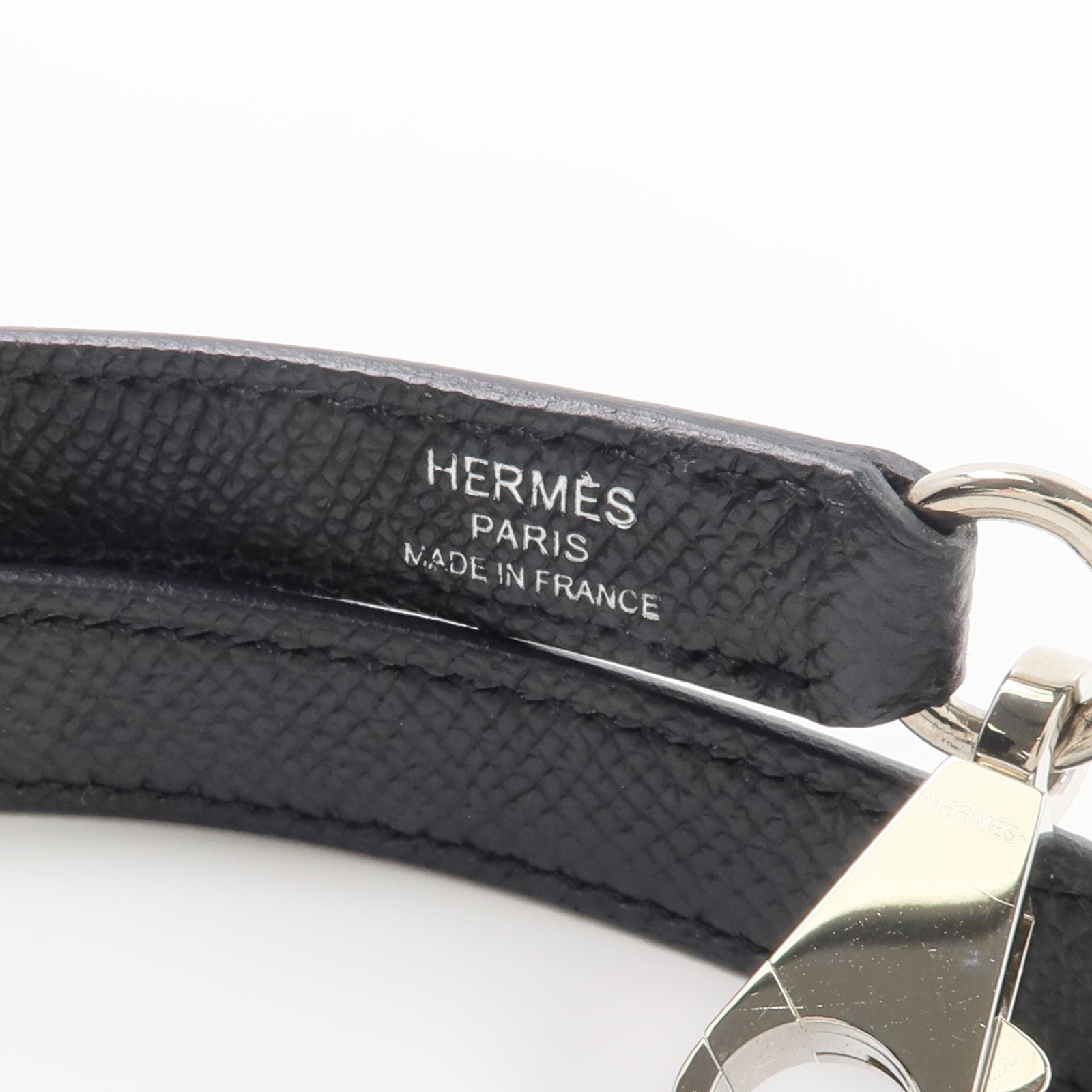 HERMES Epsom皮革Shoulder Strap肩帶Noir/Bleu Saphir
