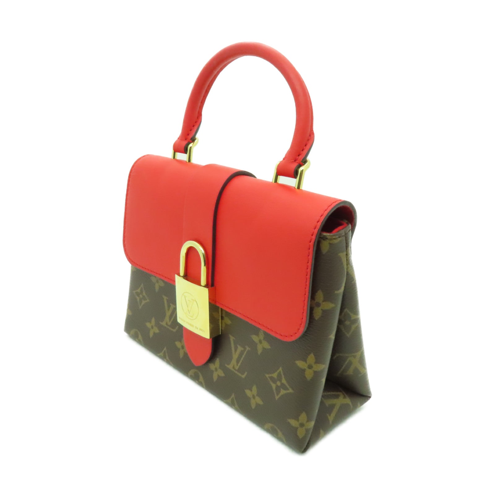 LOUIS VUITTON 【激減優惠】Monogram Locky BB金扣手挽袋紅色/啡色