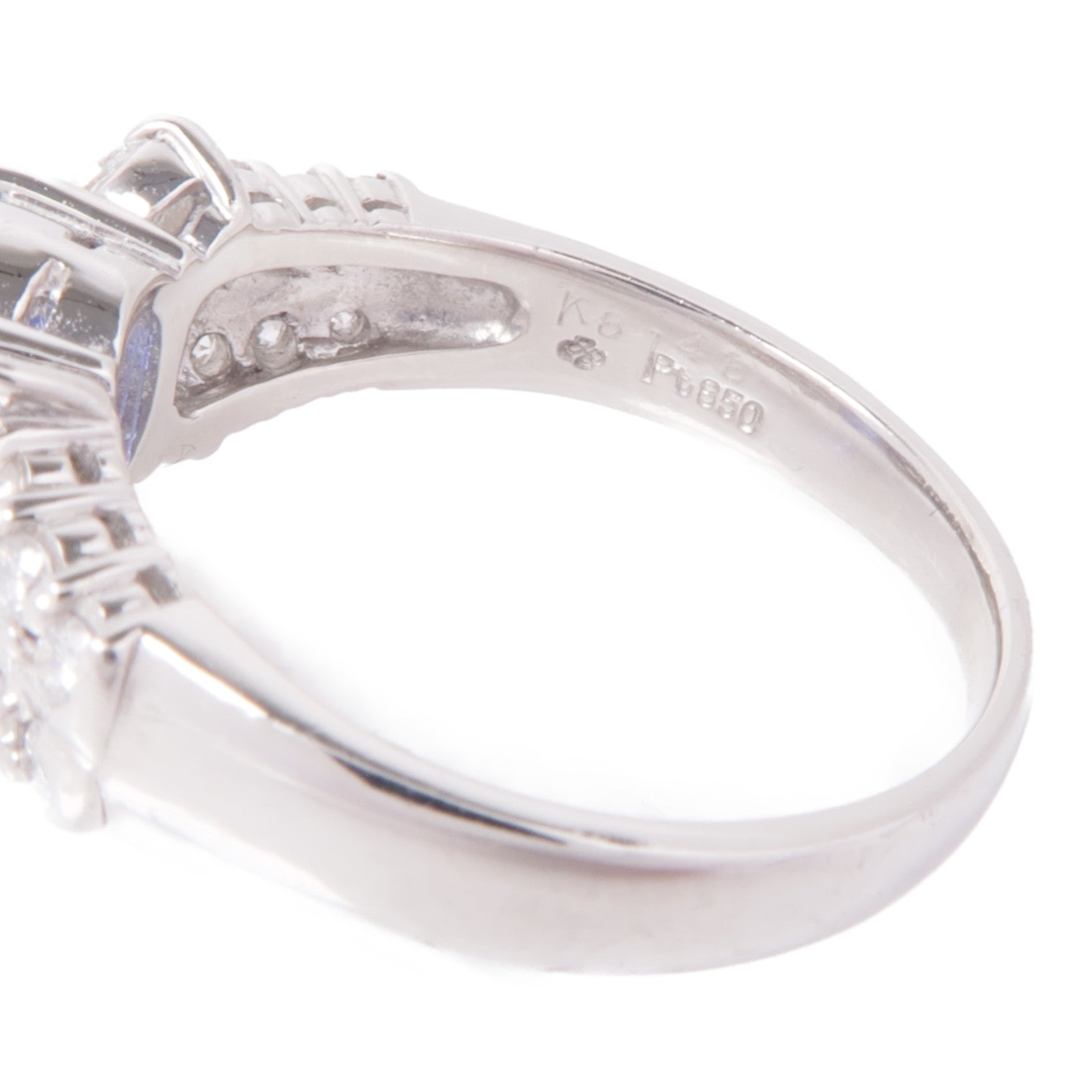 JEWELRY 【激減優惠】PT850鉑金Sapphire/Diamond Ring藍寶石/鑽石戒指US#7