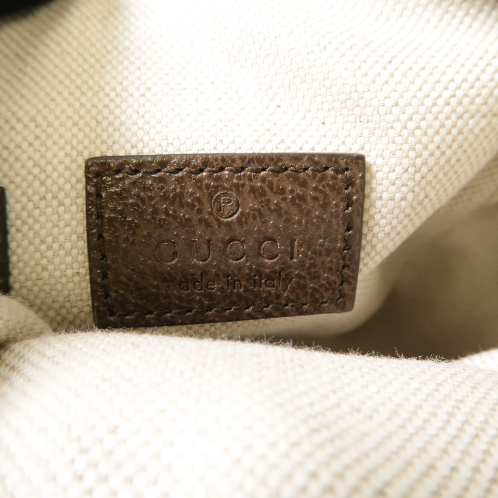 GUCCI 塗層帆布Ophidia Mini Bag金扣肩背袋棕色