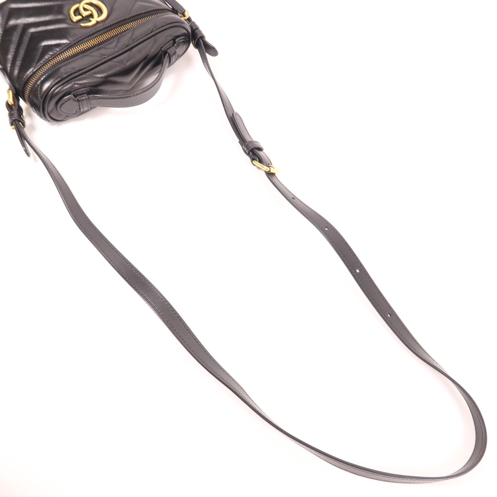 GUCCI 牛皮皮革Marmont Mini金扣手挽肩背兩用袋